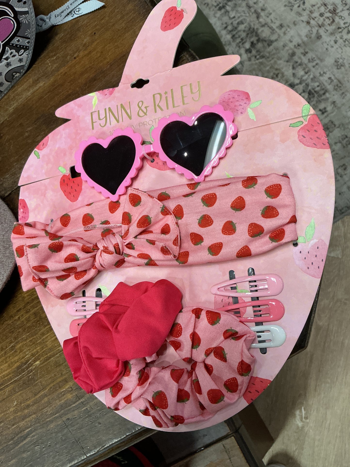 NWT Strawberry Hair Accessory + Sunglasses Set