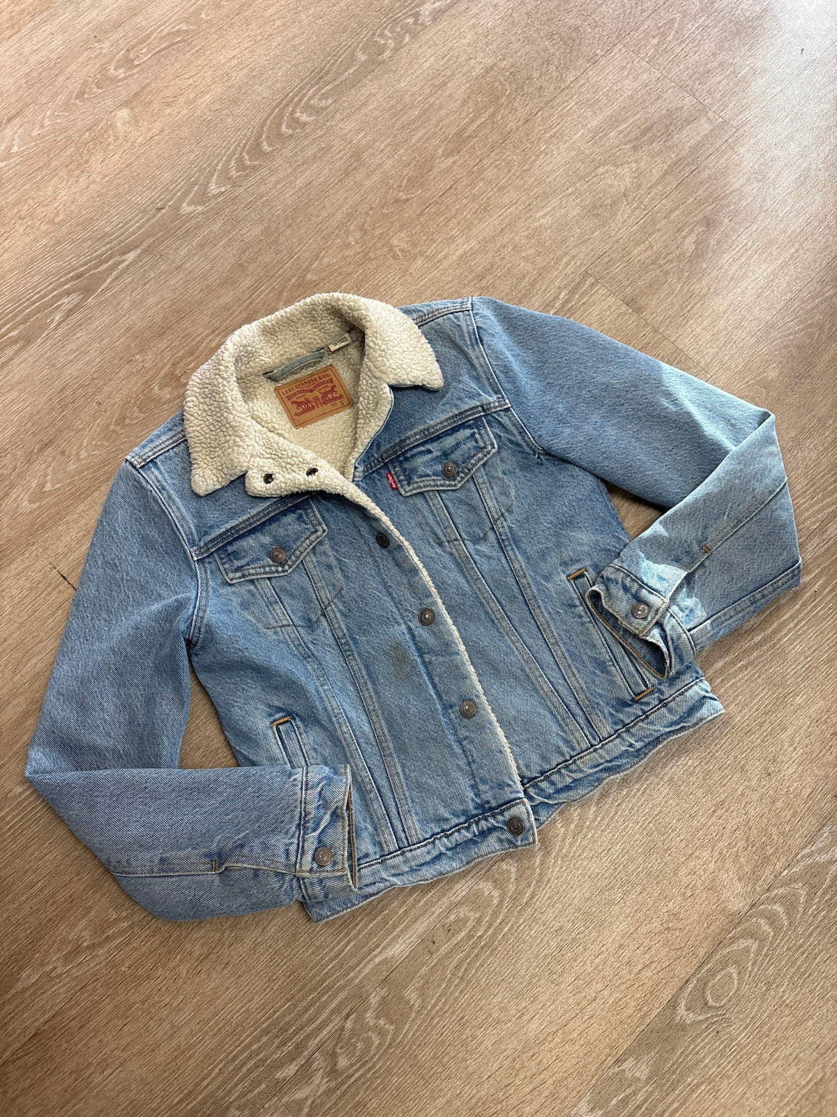 Womens Small Levis Fur Lined Denim Jacket - Blemish