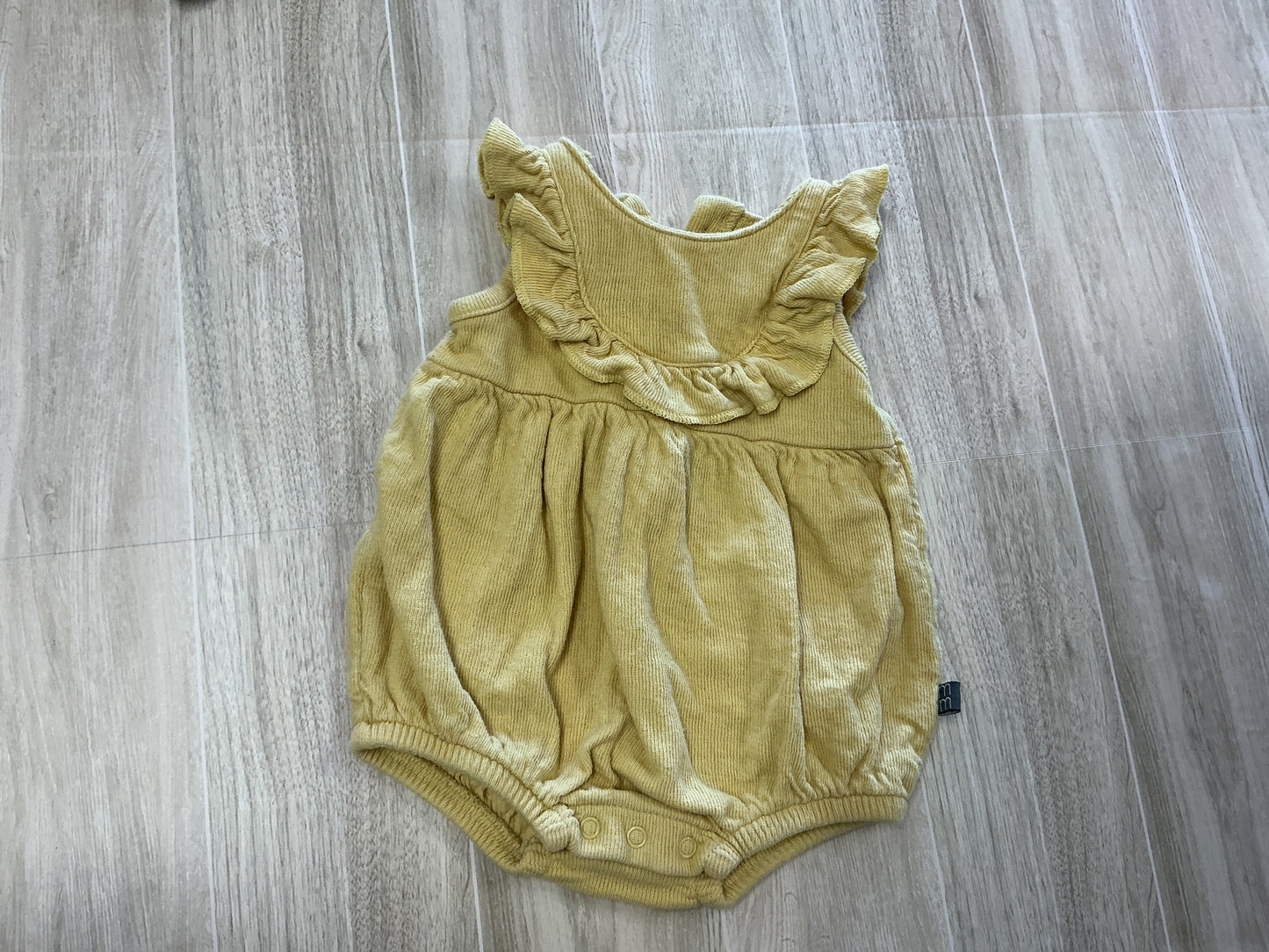 0-3m Yellow Corded Ruffle Tank Onesie