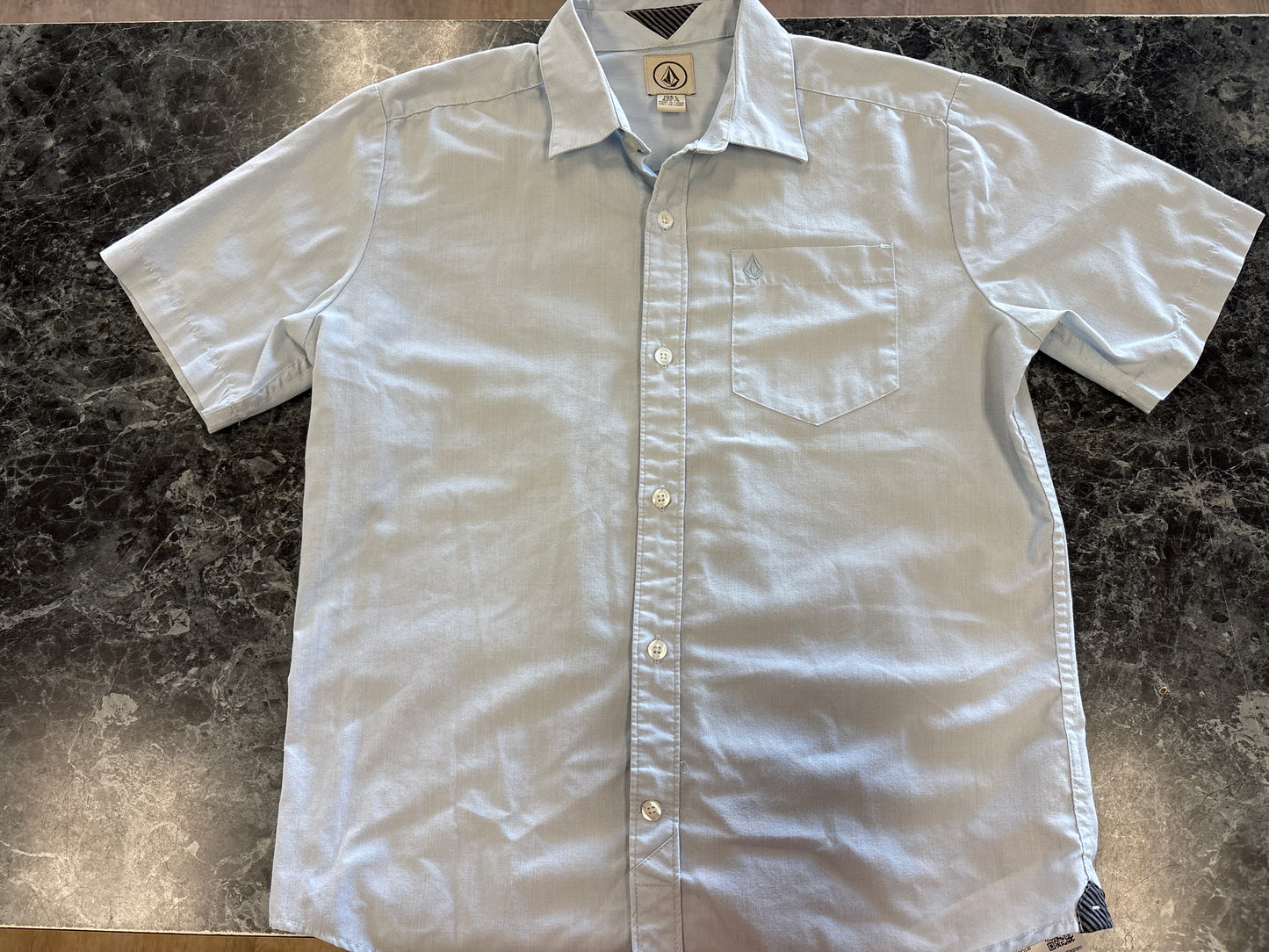 14 Volcom Light Blue Button Up - Blemish