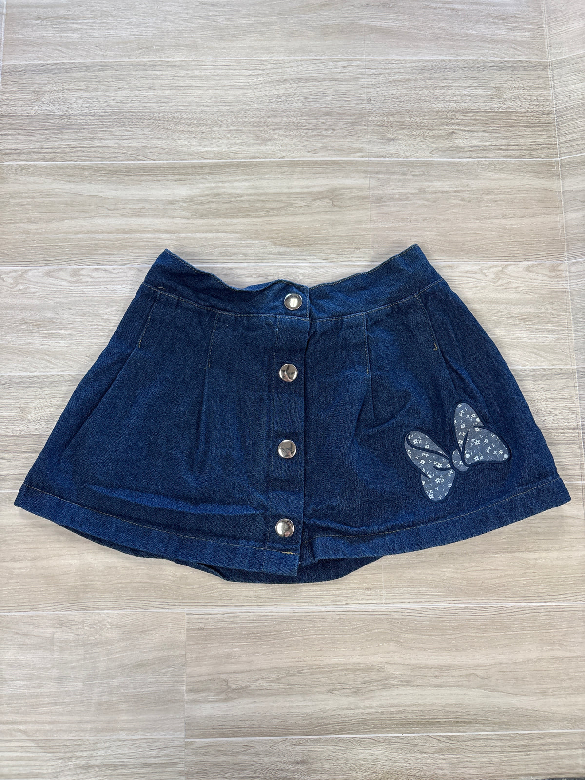 2T Denim Button Minnie Bow Skirt