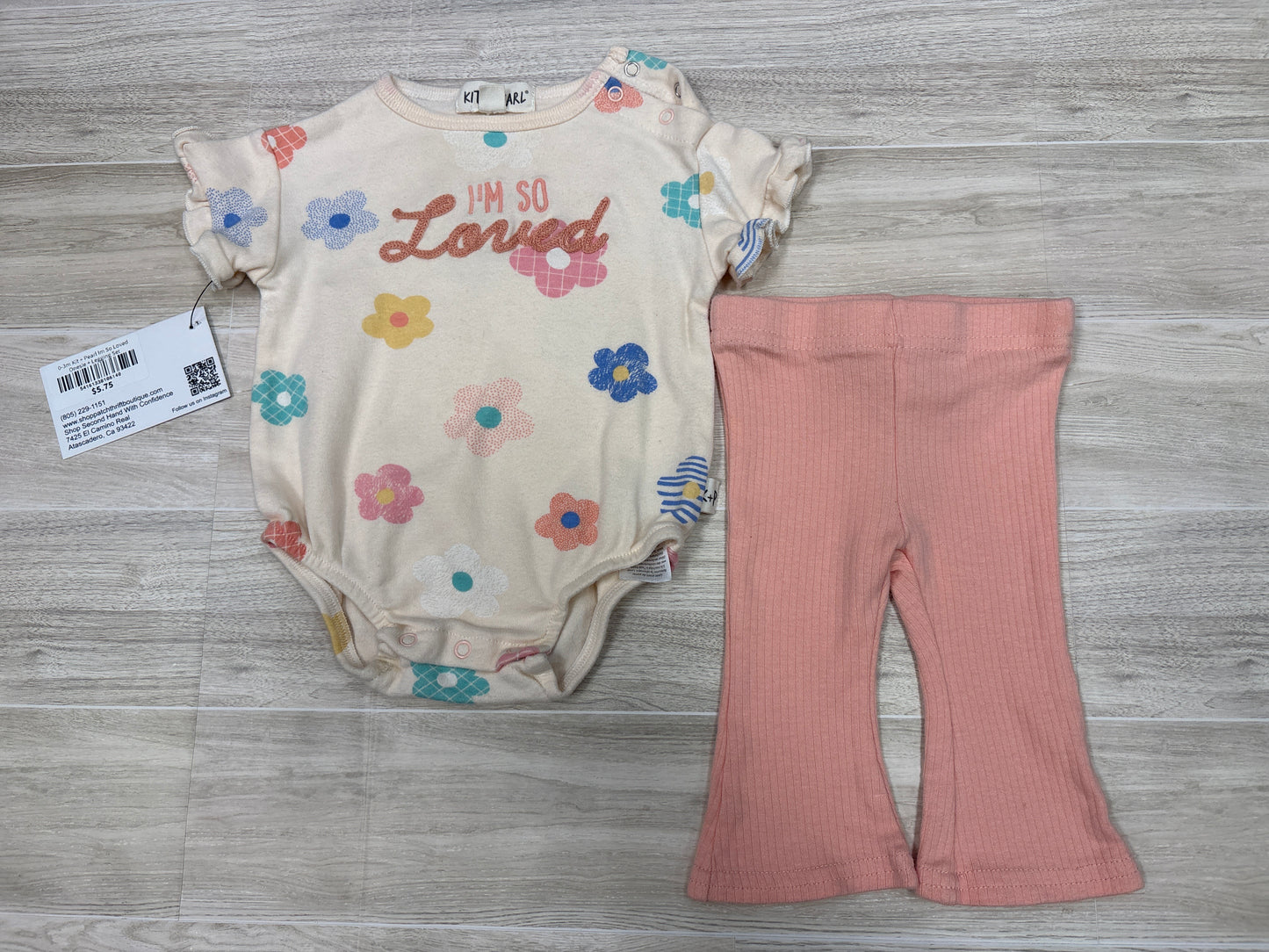 0-3m Kit + Pearl Im So Loved Onesie + Legging Set