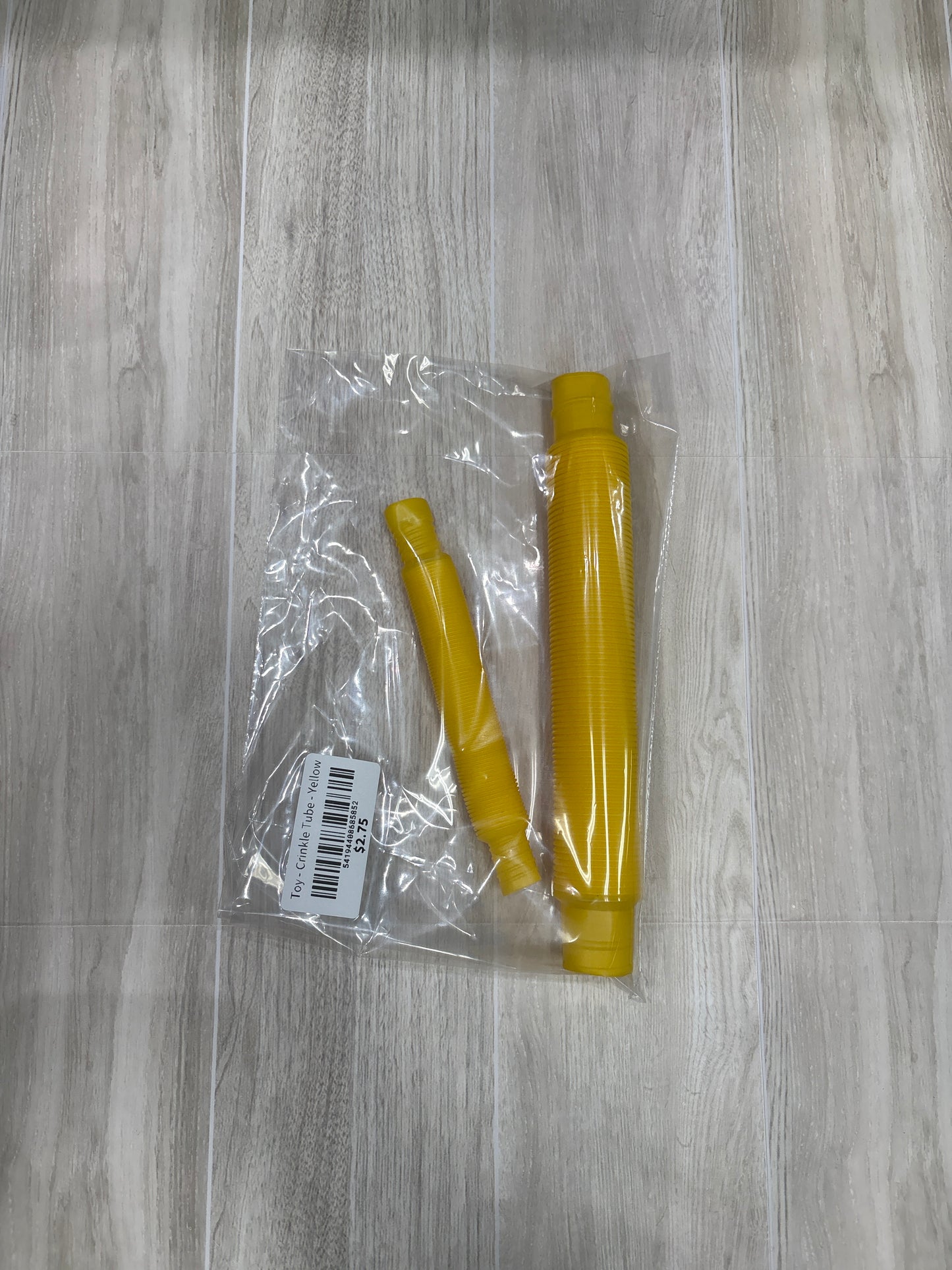 Toy - Crinkle Tube - Yellow