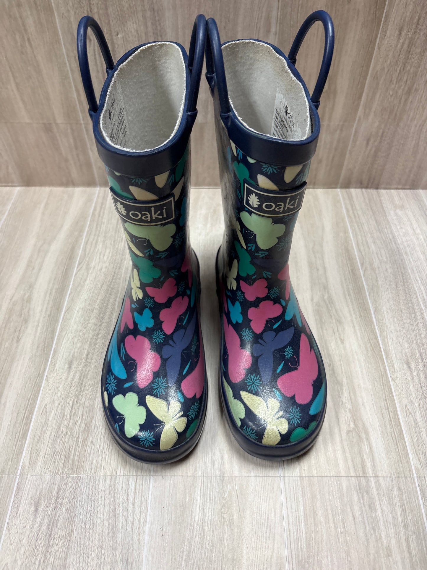 12c Navy Butterfly Rain Boots
