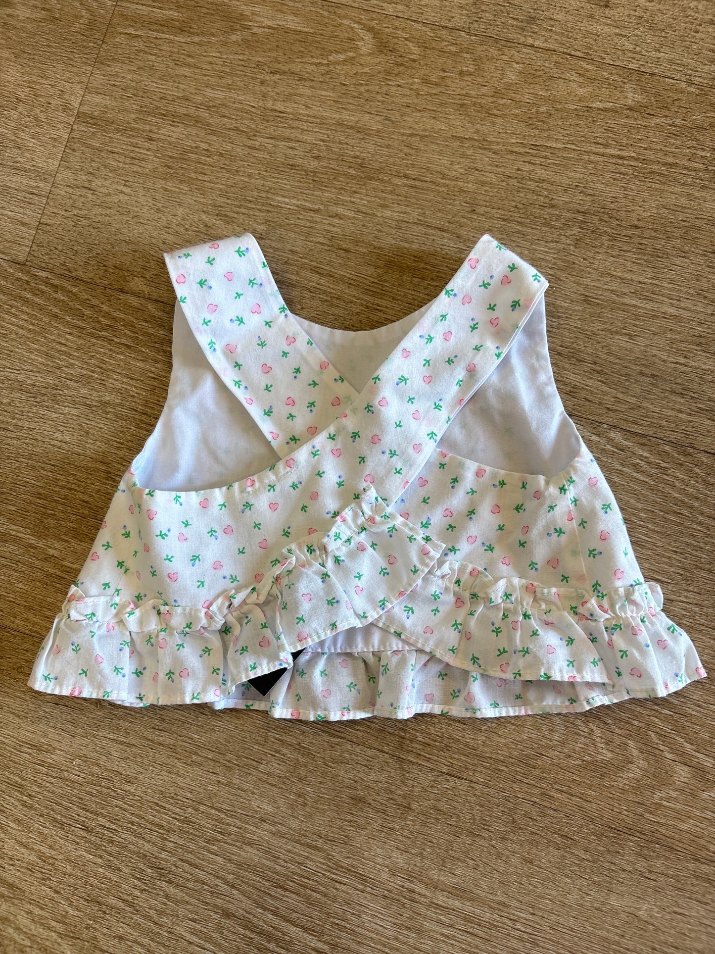 0-6m Vintage Tiny Flower Cross Back Tank Top