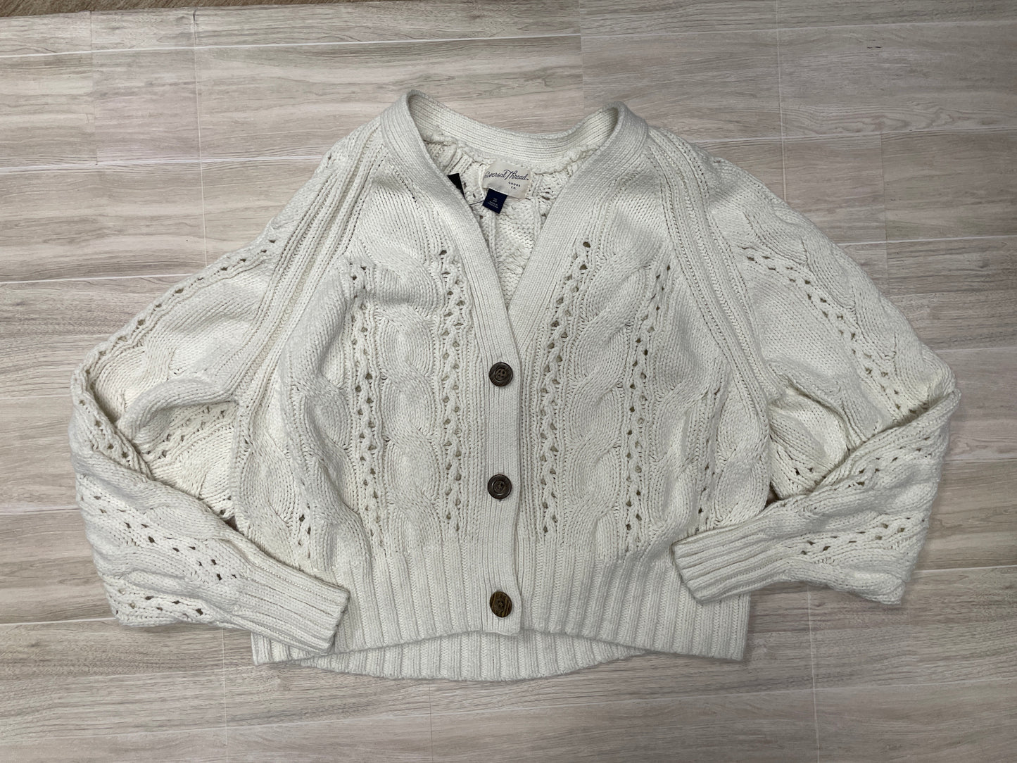 Womens XS Cream Knit Cardigan