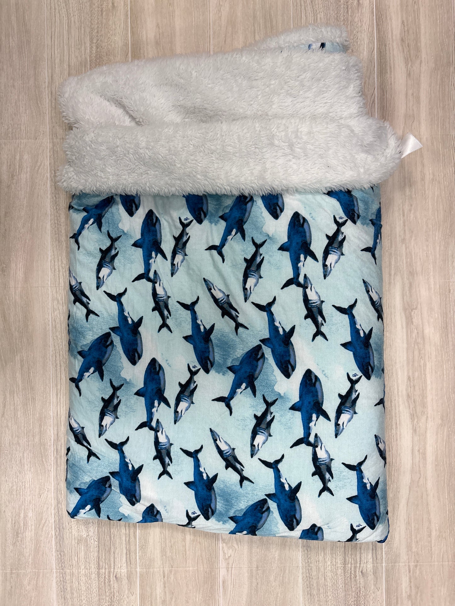 Blue Shark Posh Peanut Blanket
