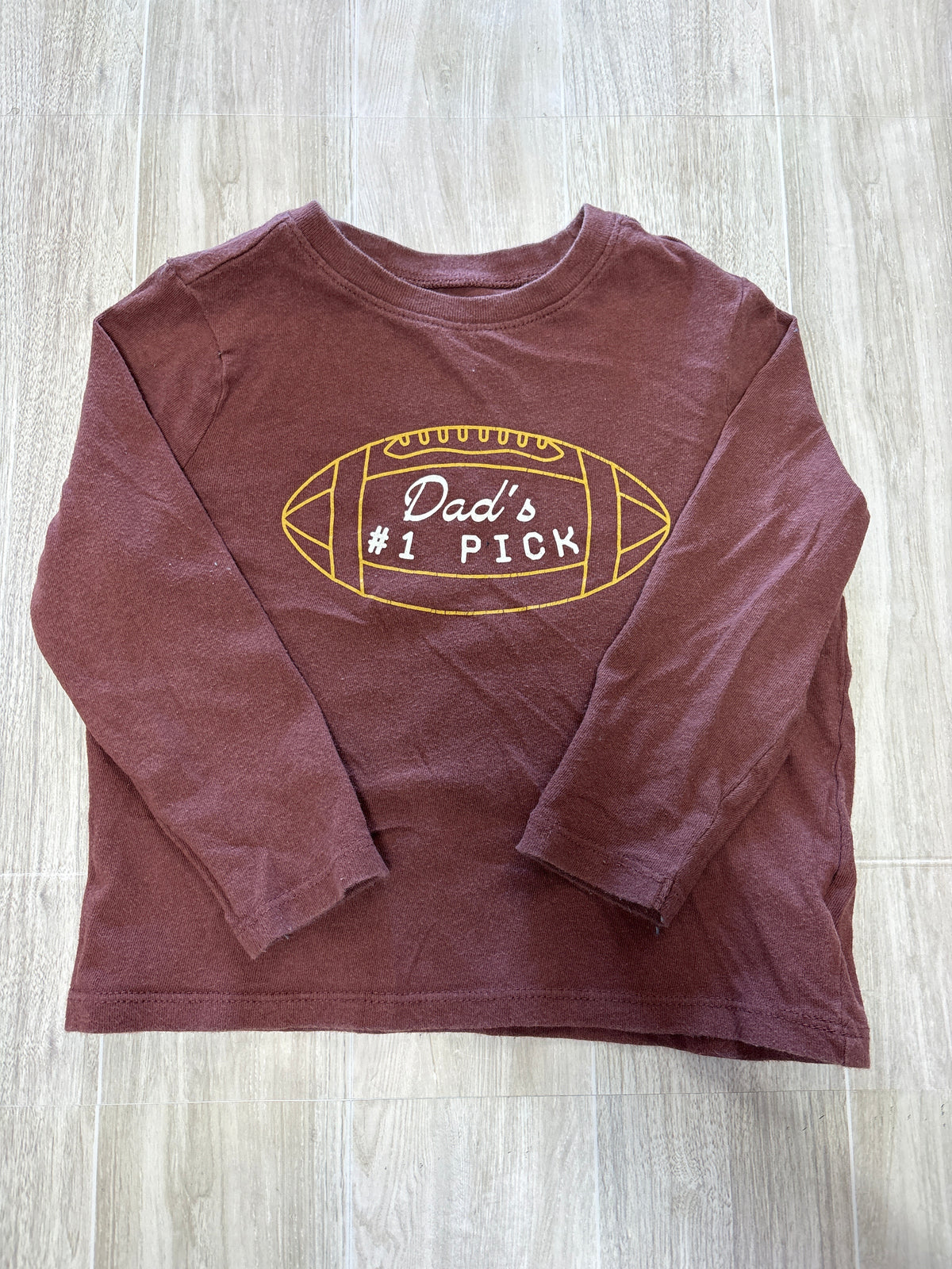 2T Brown Football Dads #1 Pick Long Sleeve