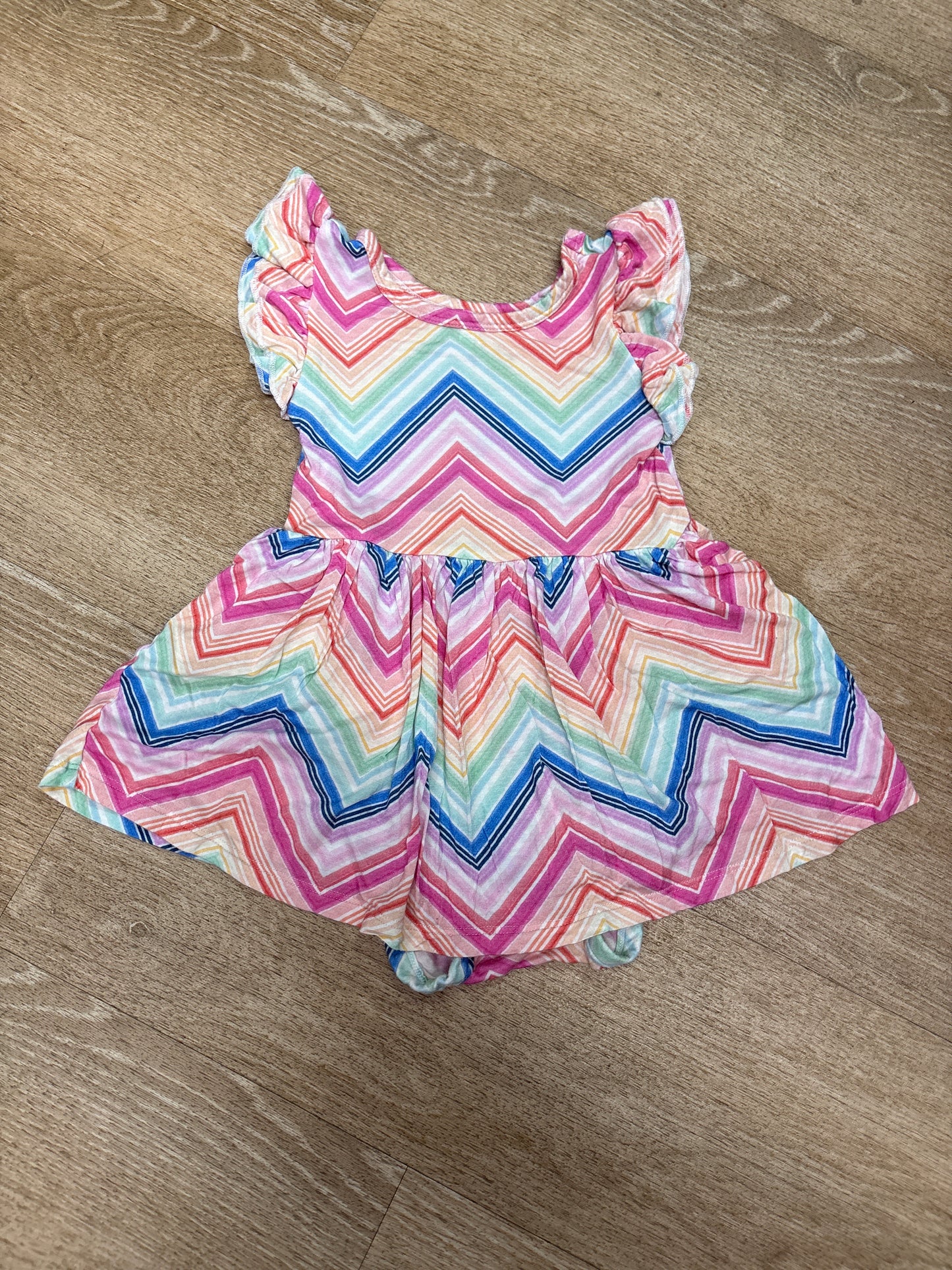 18-24m Play by Little Sleepies Rainbow Chevron Dress