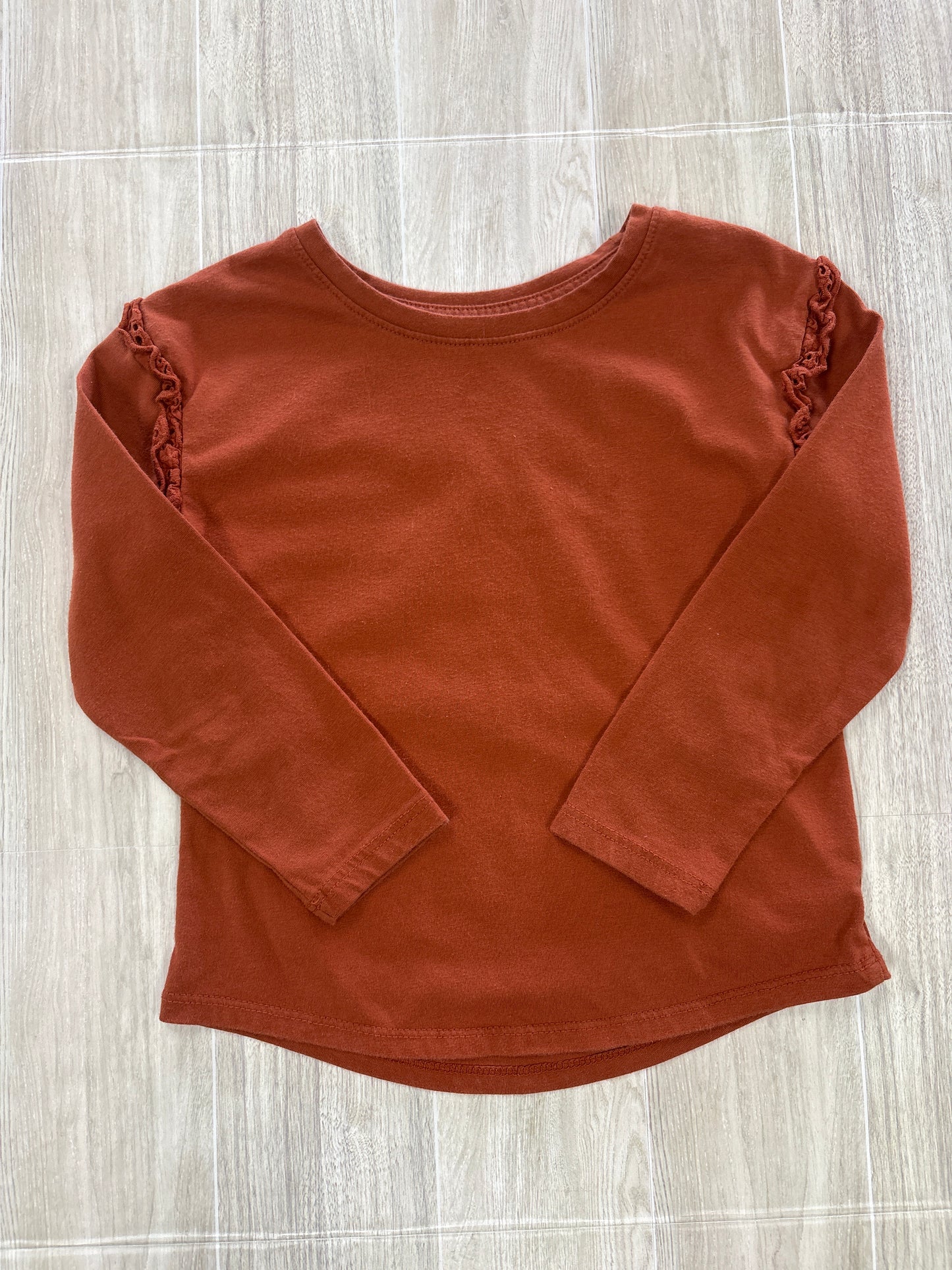 4T Rust Ruffle Long Sleeve