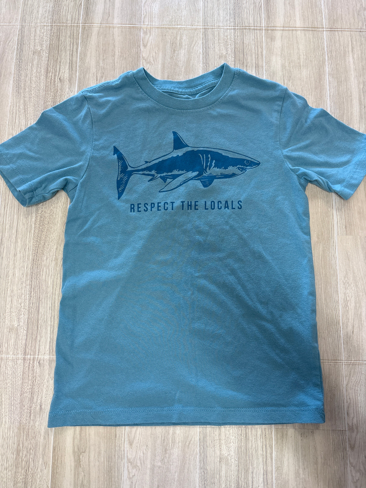 6/7 Blue Respect The Locals Shark Tee