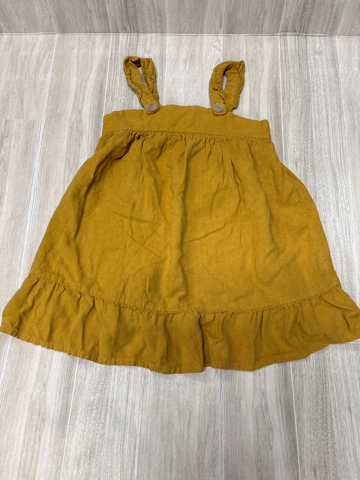 3/4T Zara Mustard Ruffle Tank