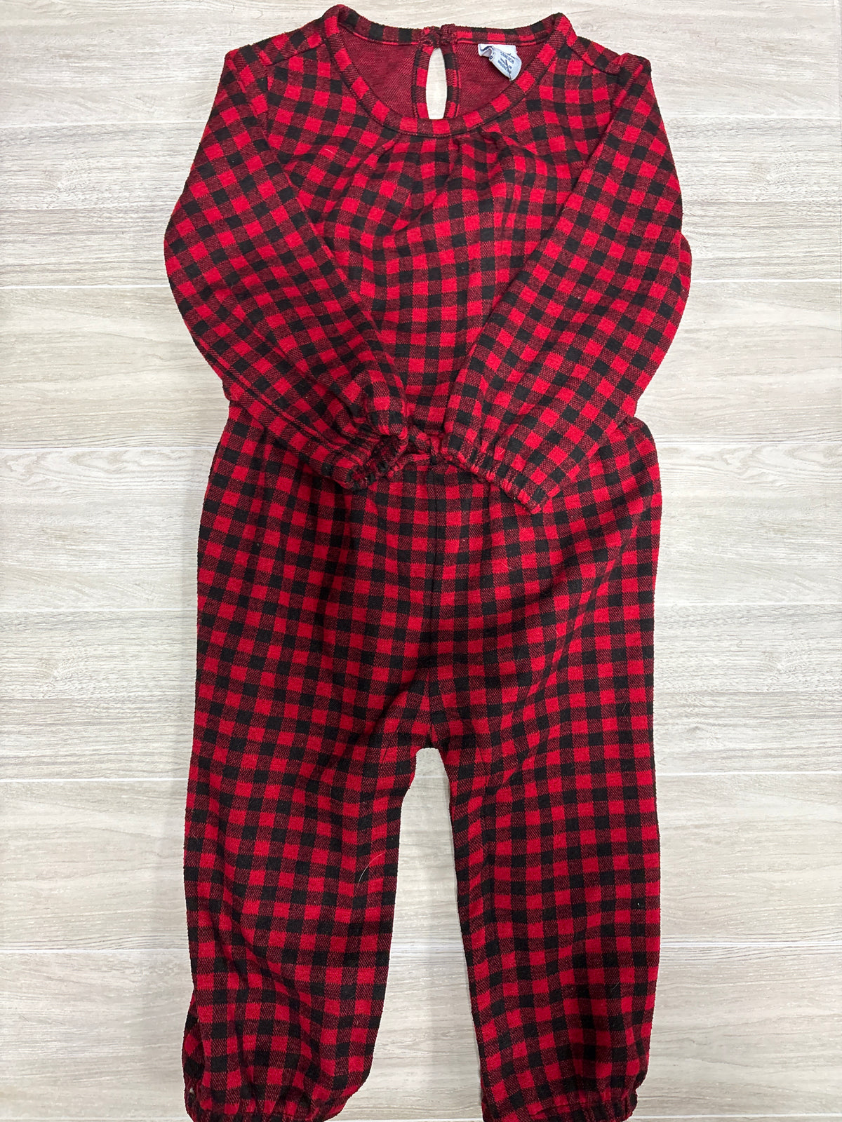 18-24m Red/Black Checkered Long Sleeve Jumpsuit