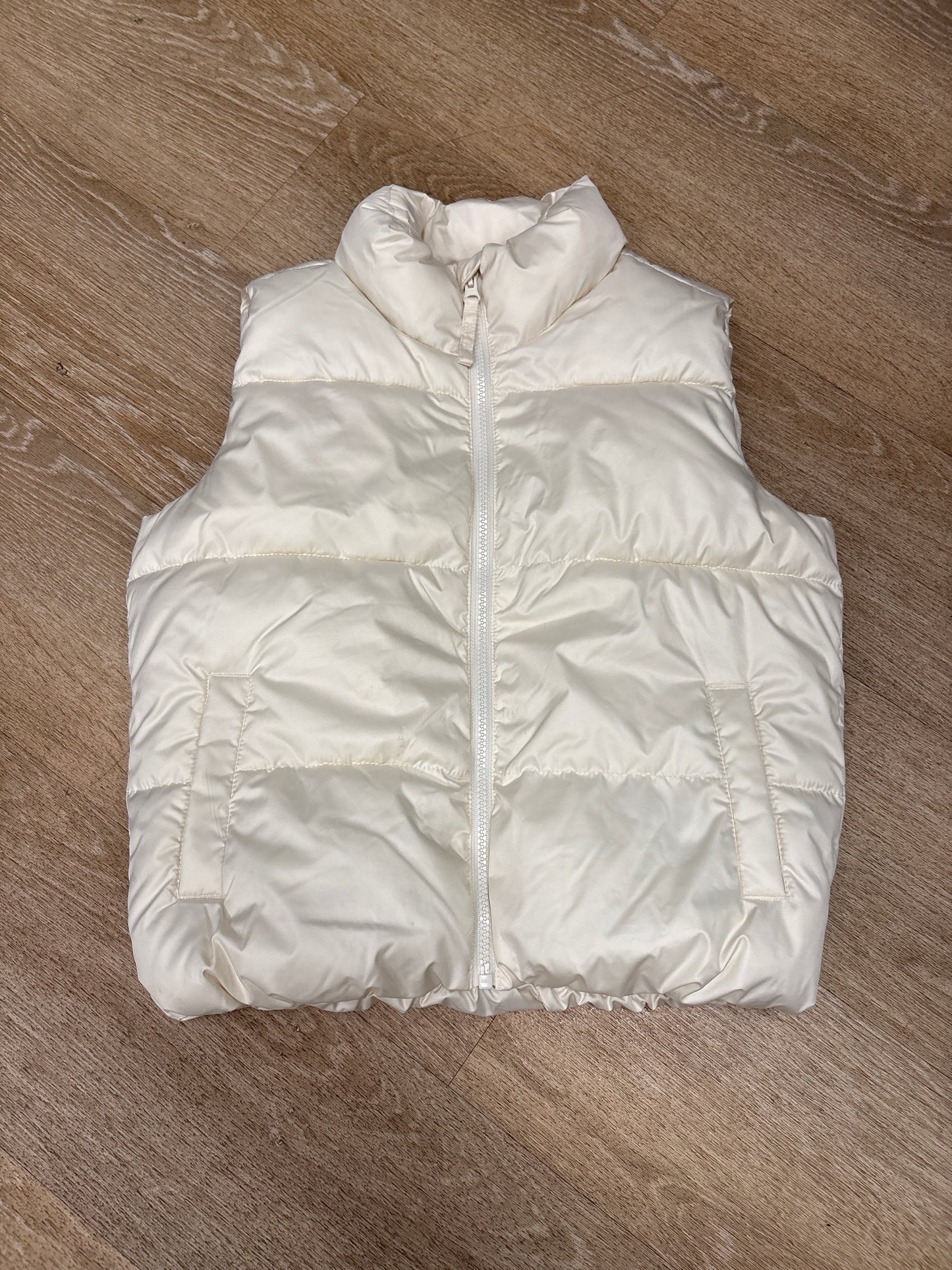 10/12 Cream Puffer Zip Up Vest