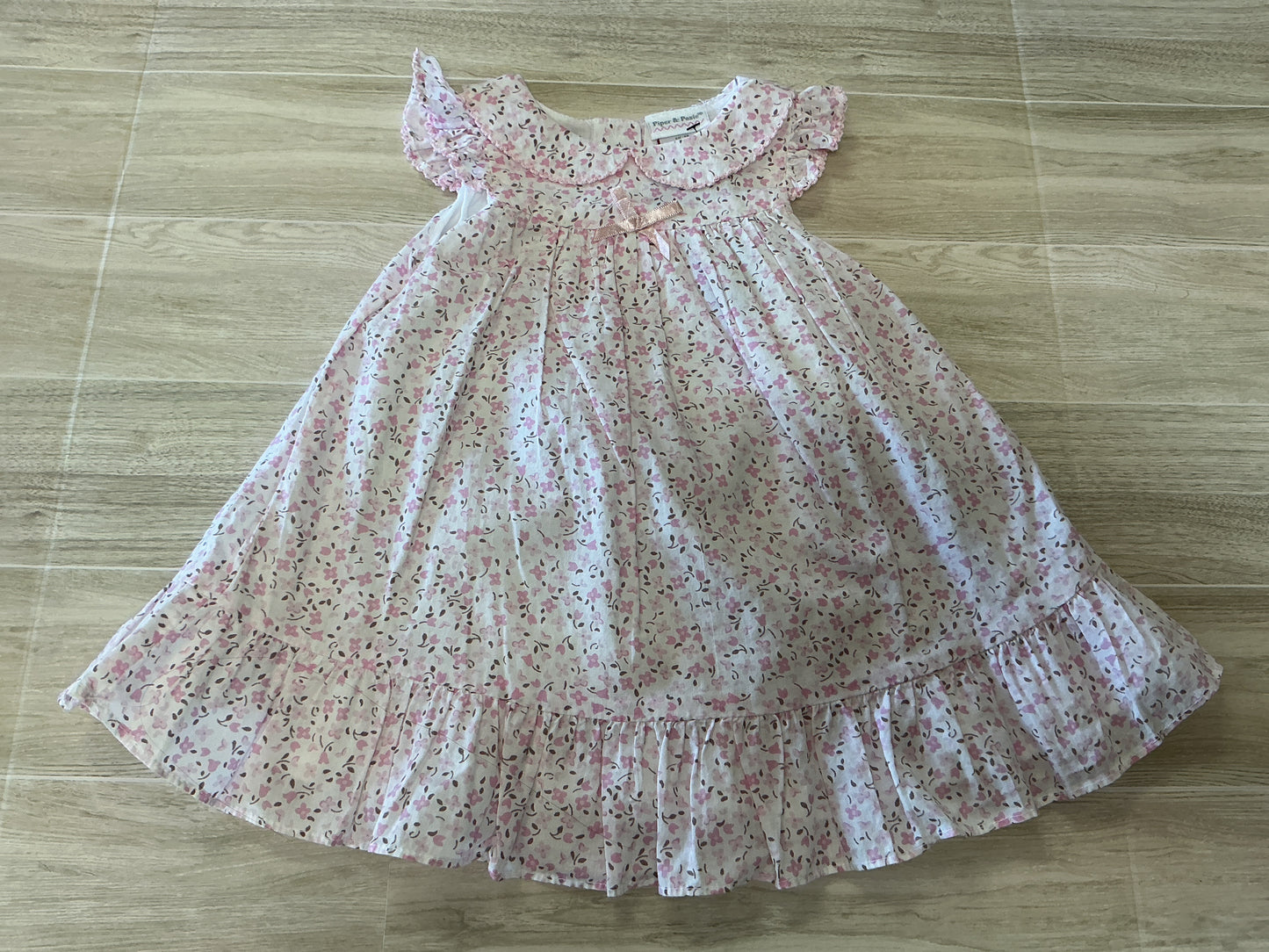 6m Piper & Posie Pink Floral Ruffled Dress