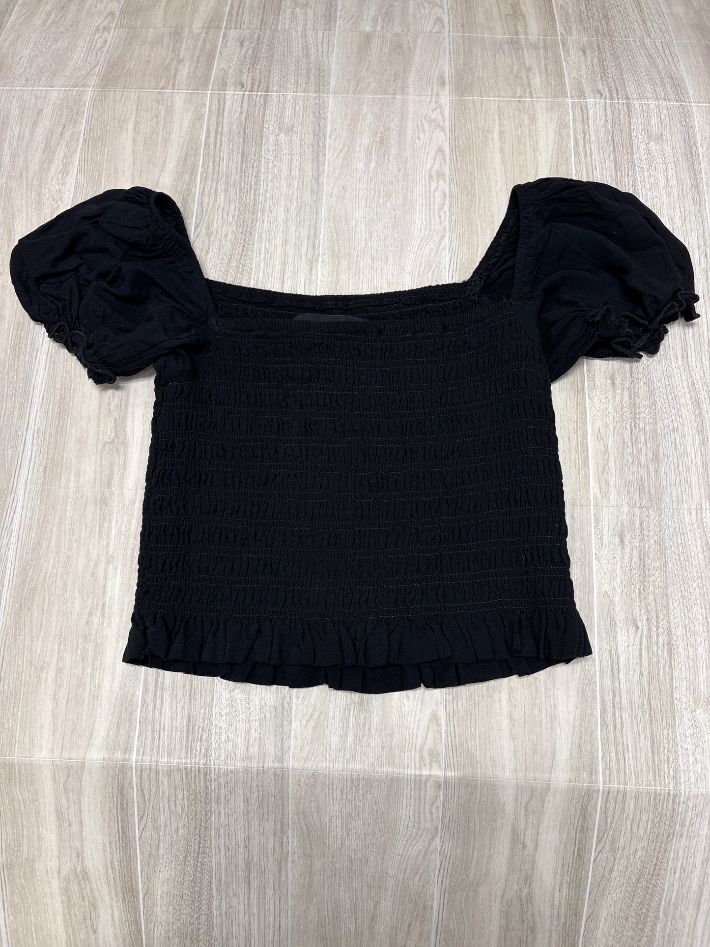 7/8 Black Smocked Top