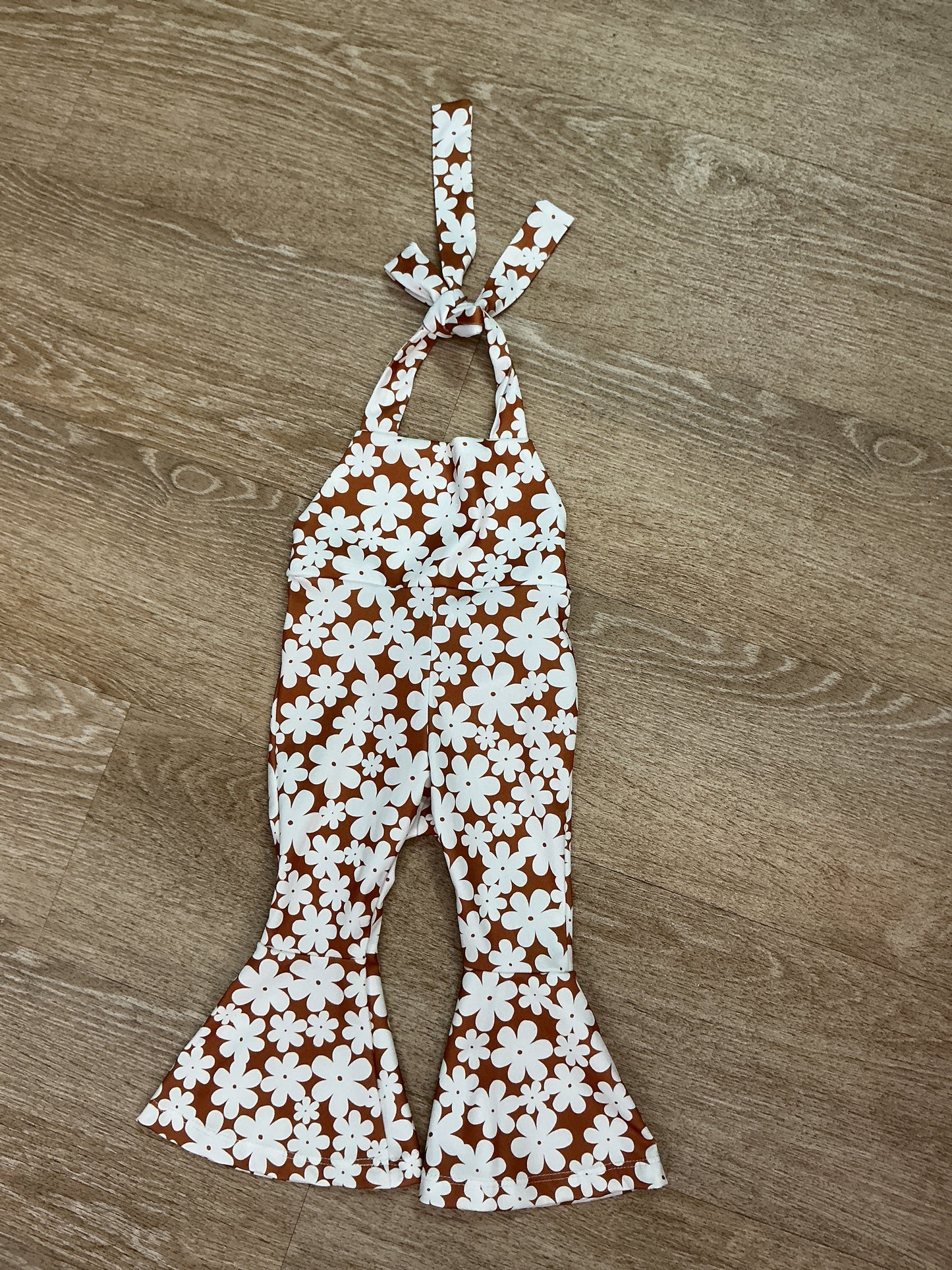 6-9m Baileys Blossoms Flower Bell Bottom Romper