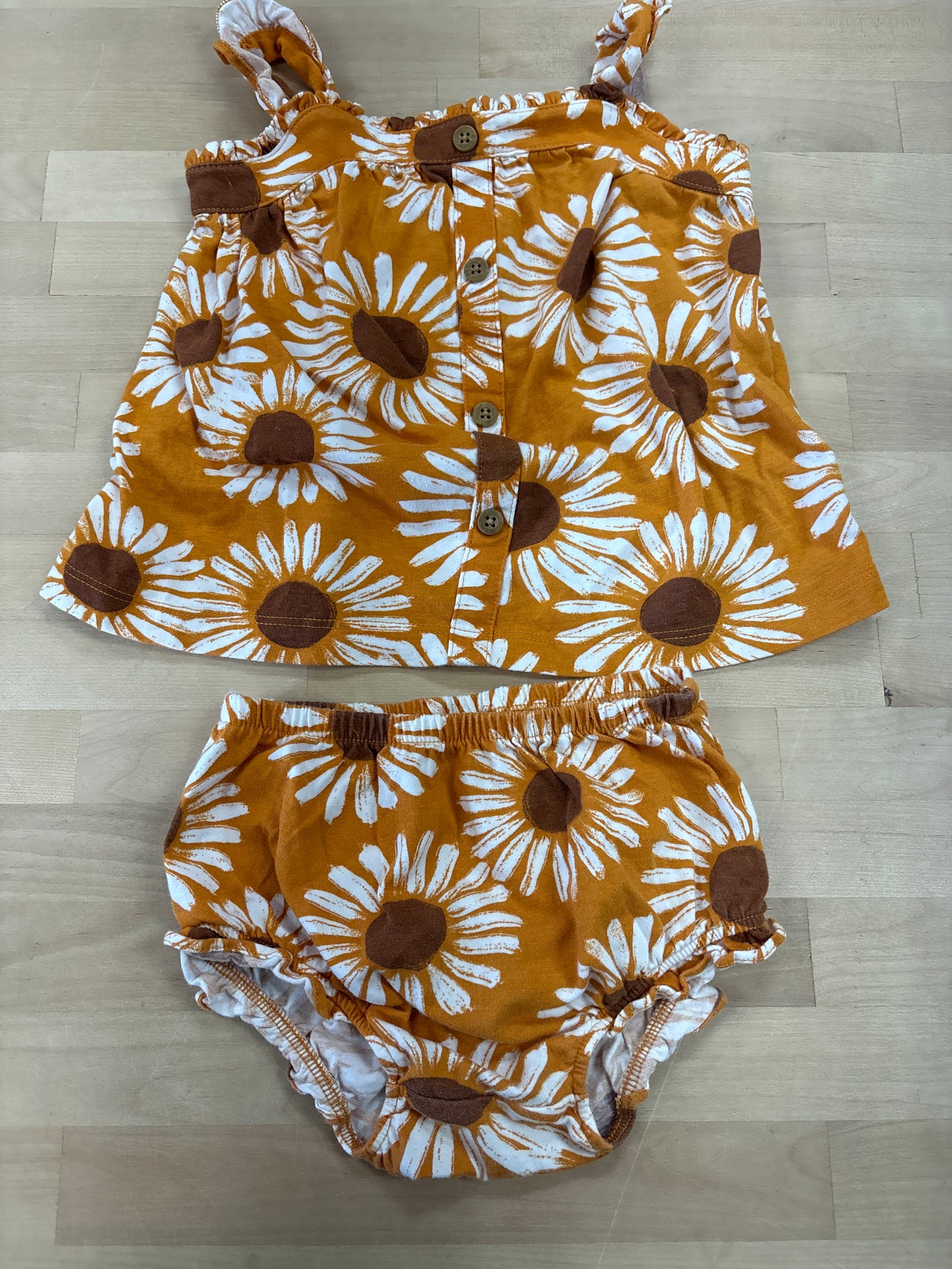 18m Orange Floral Tank + Bloomer Set
