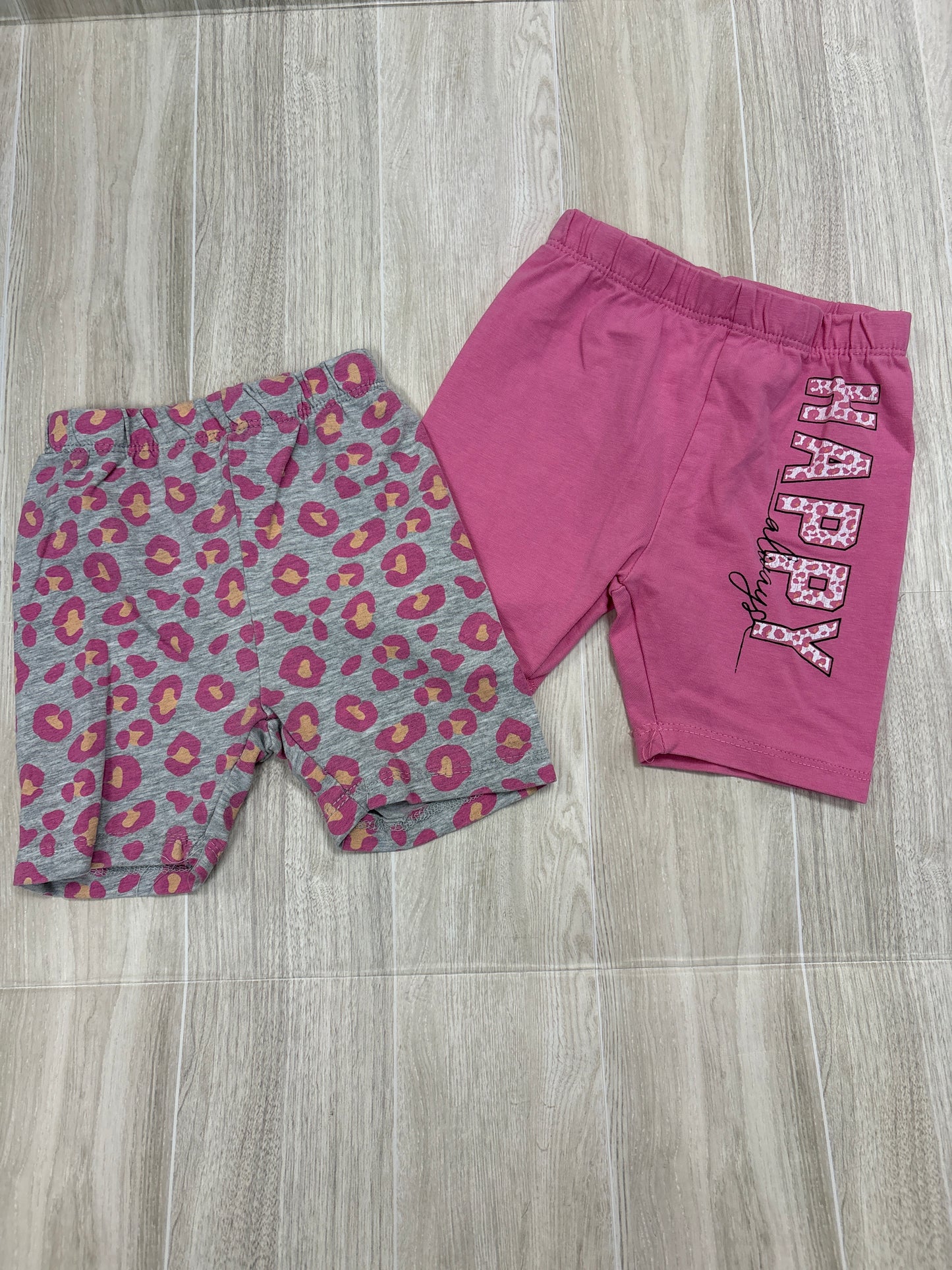 3T Pink/Leopard Biker Short 2 Pack