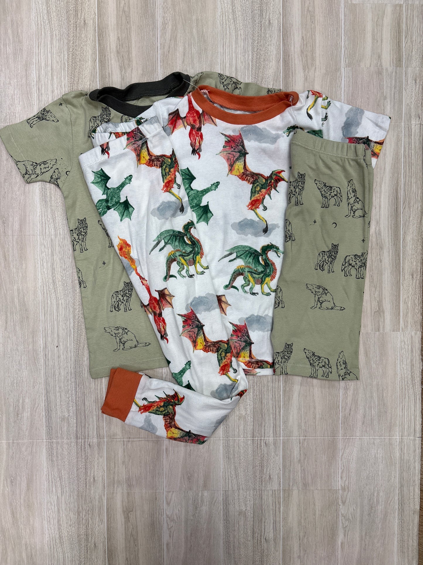 NWT 4T 4 Piece Animal/Dino 4 Piece Pajama Set