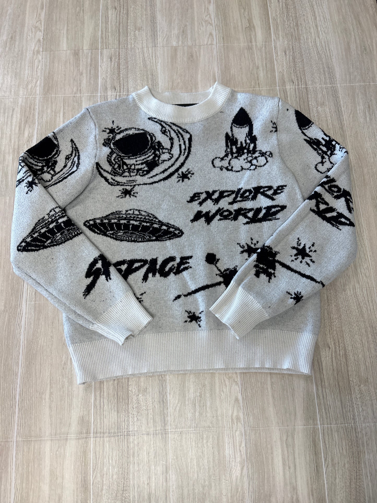 8 B&W Space Mockneck Sweater