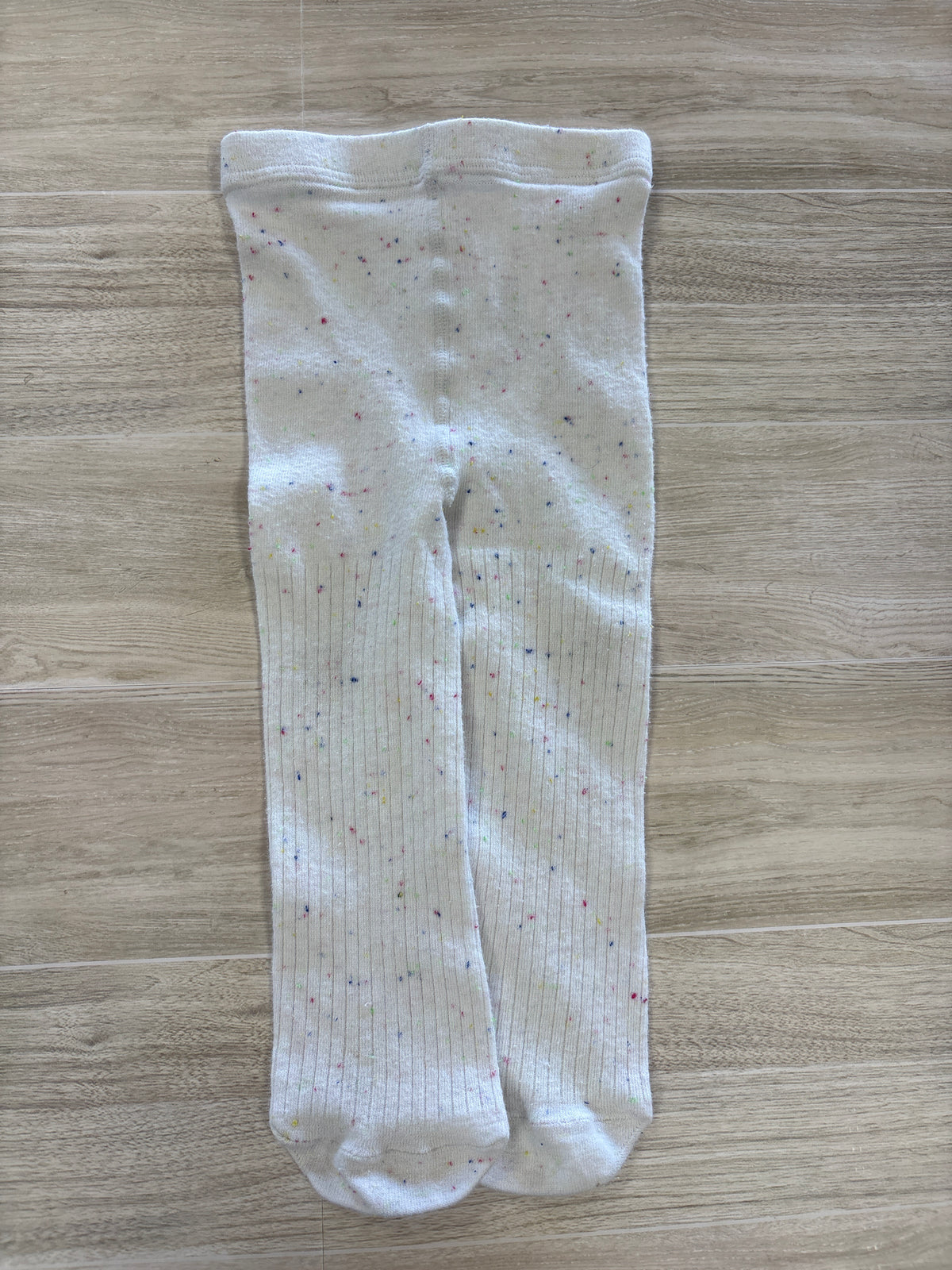 6-12m White Confetti Tights