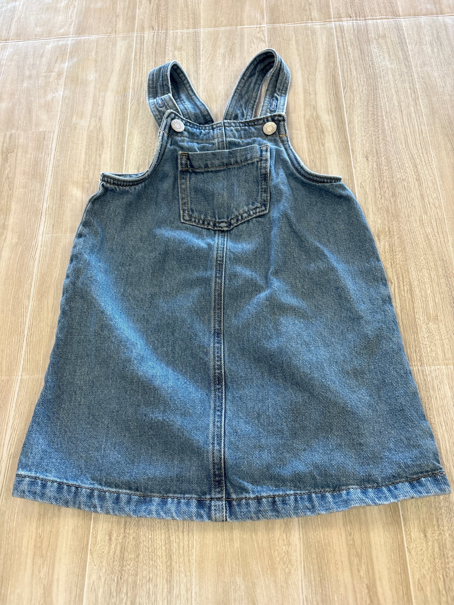 4T Light Wash Denim Overall Dress