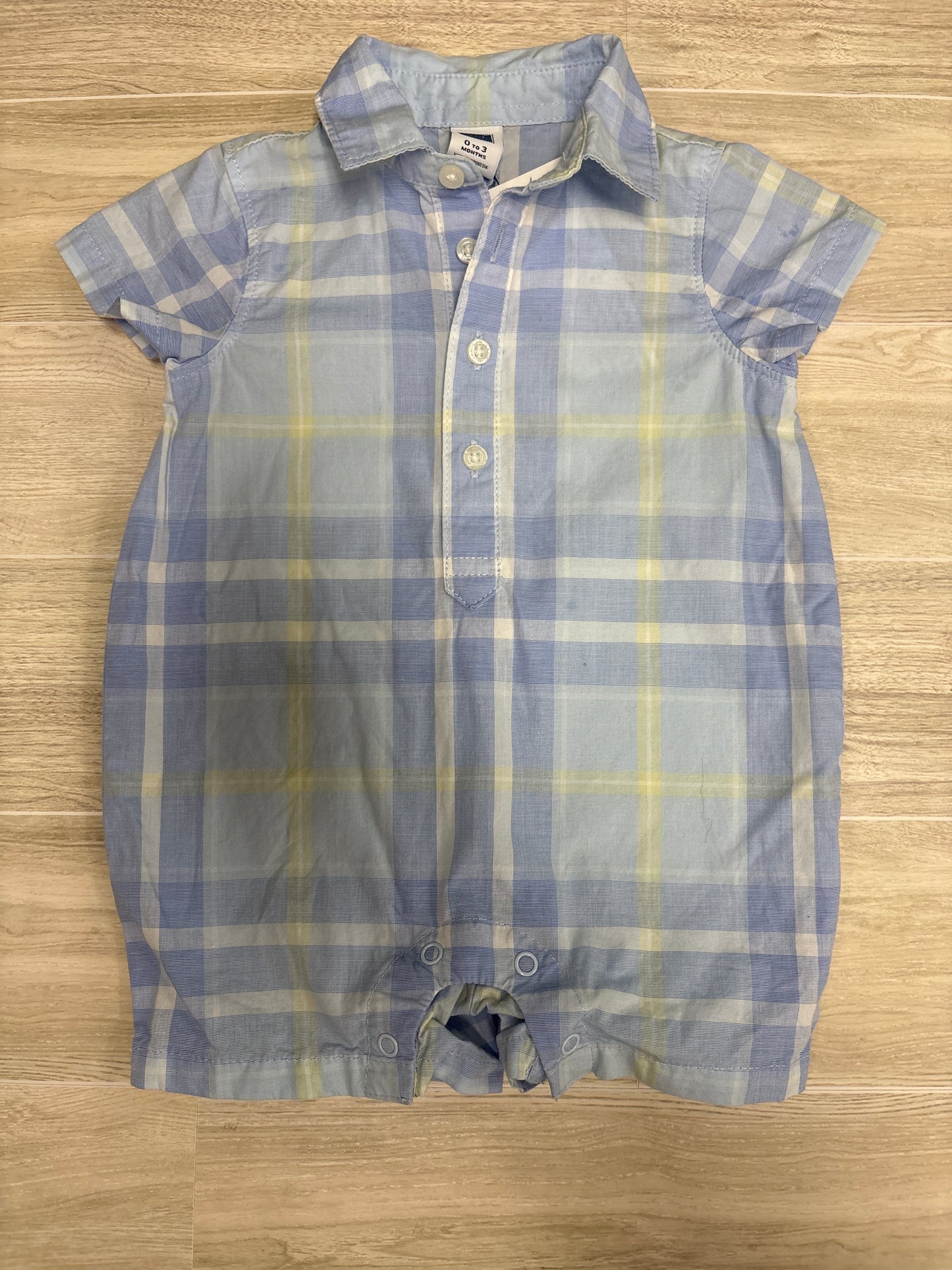 0-3m Janie And Jack Plaid Shortie Romper