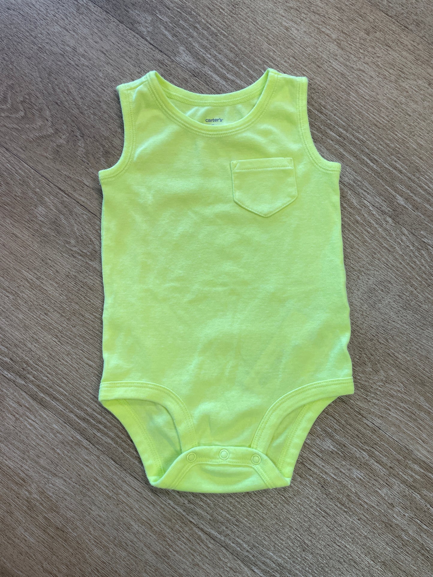 18m Neon Green Tank Onesie