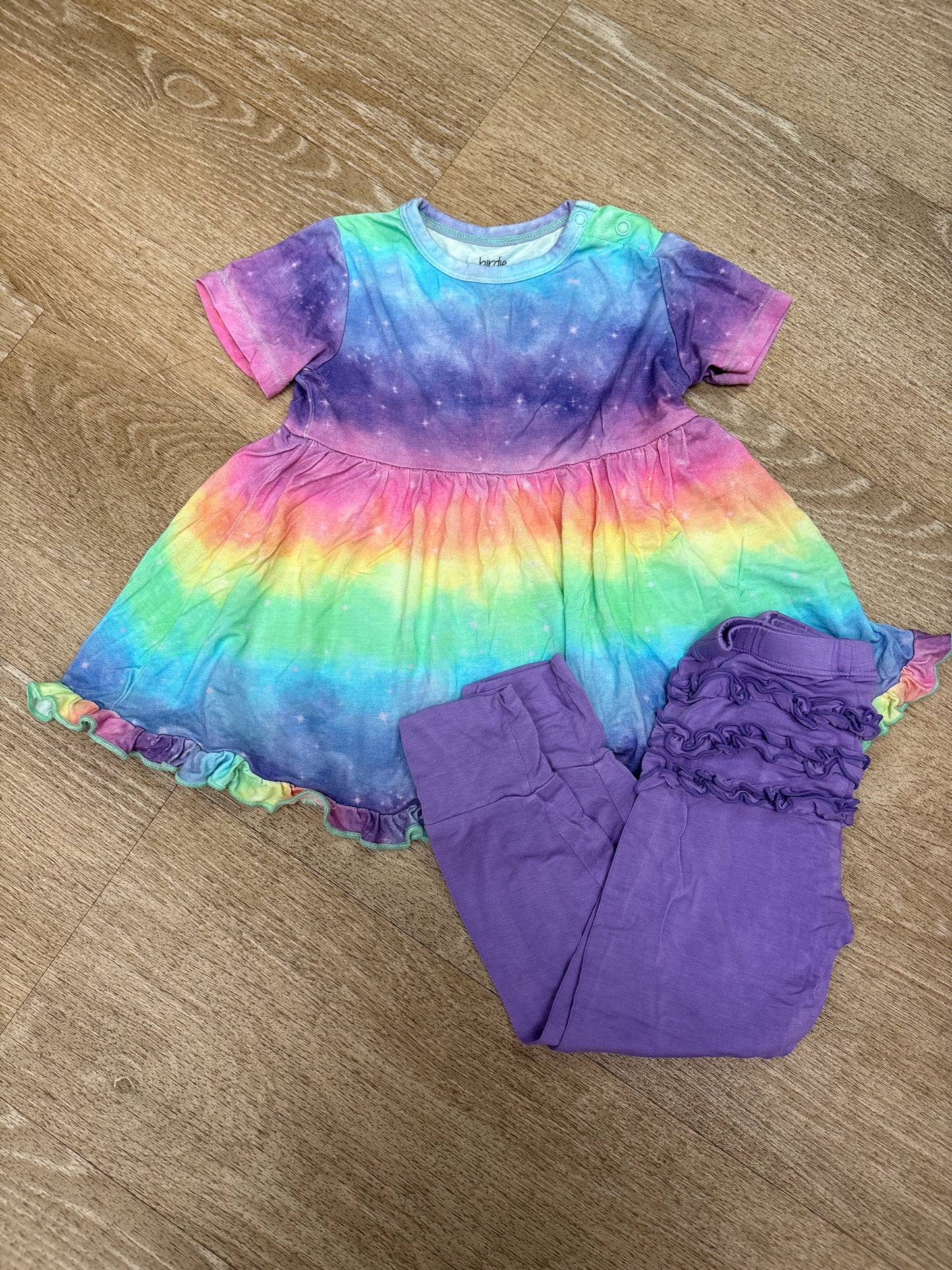 18-24m Birdie Bean Star Pastel Dress + Leggiing Set