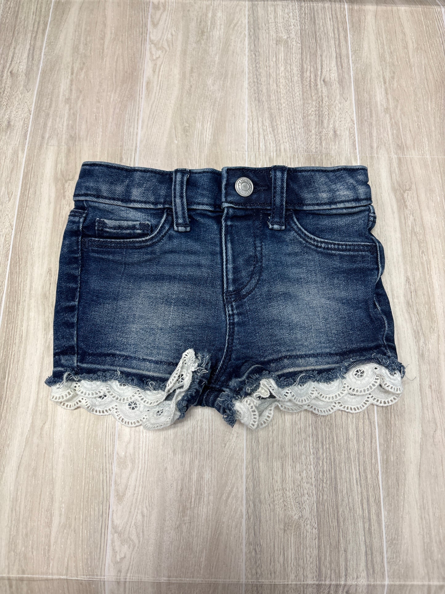 12m Denim Shorts with Laced Trim