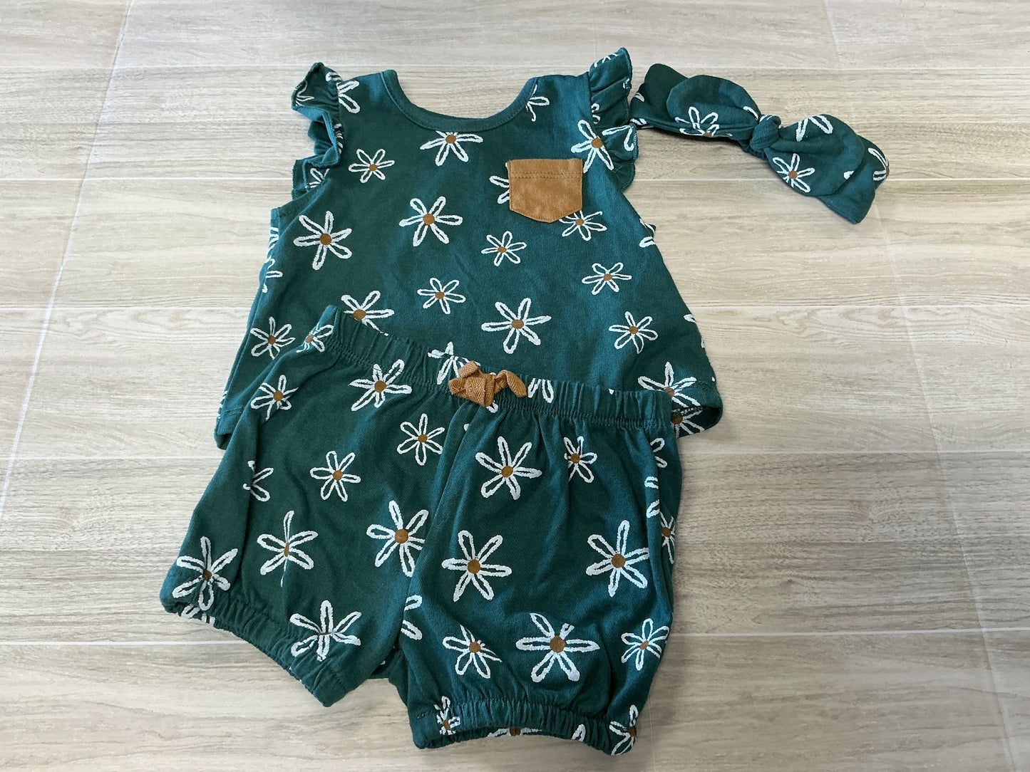 6m Forest Green Daisy 3 Piece Set