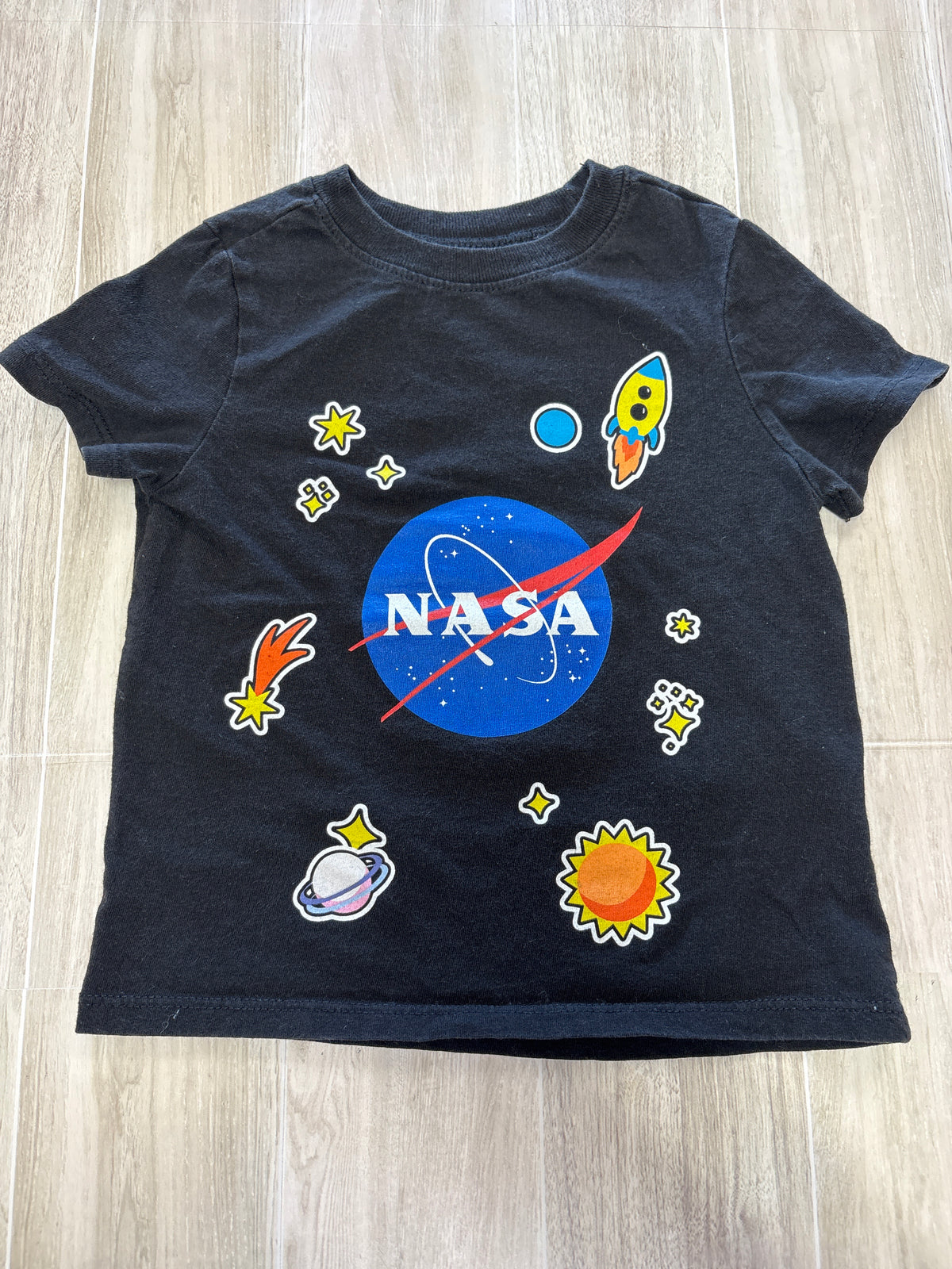 2T Black Nasa Graphic Tee