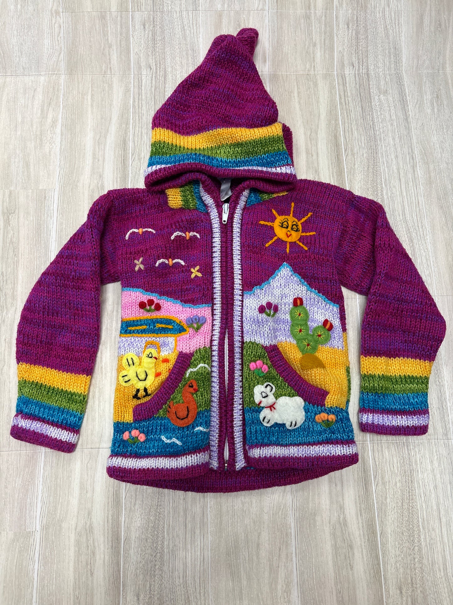 4T Knitted Animal Hooded Sweater
