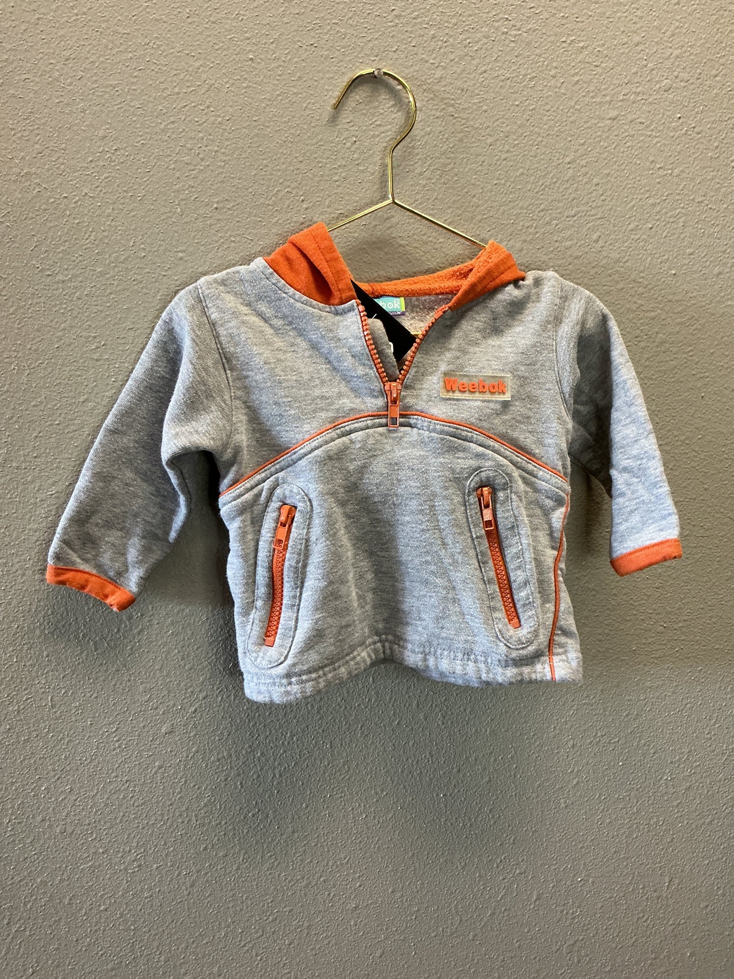 12m VINTAGE Weebok Orange/Grey Hoodie