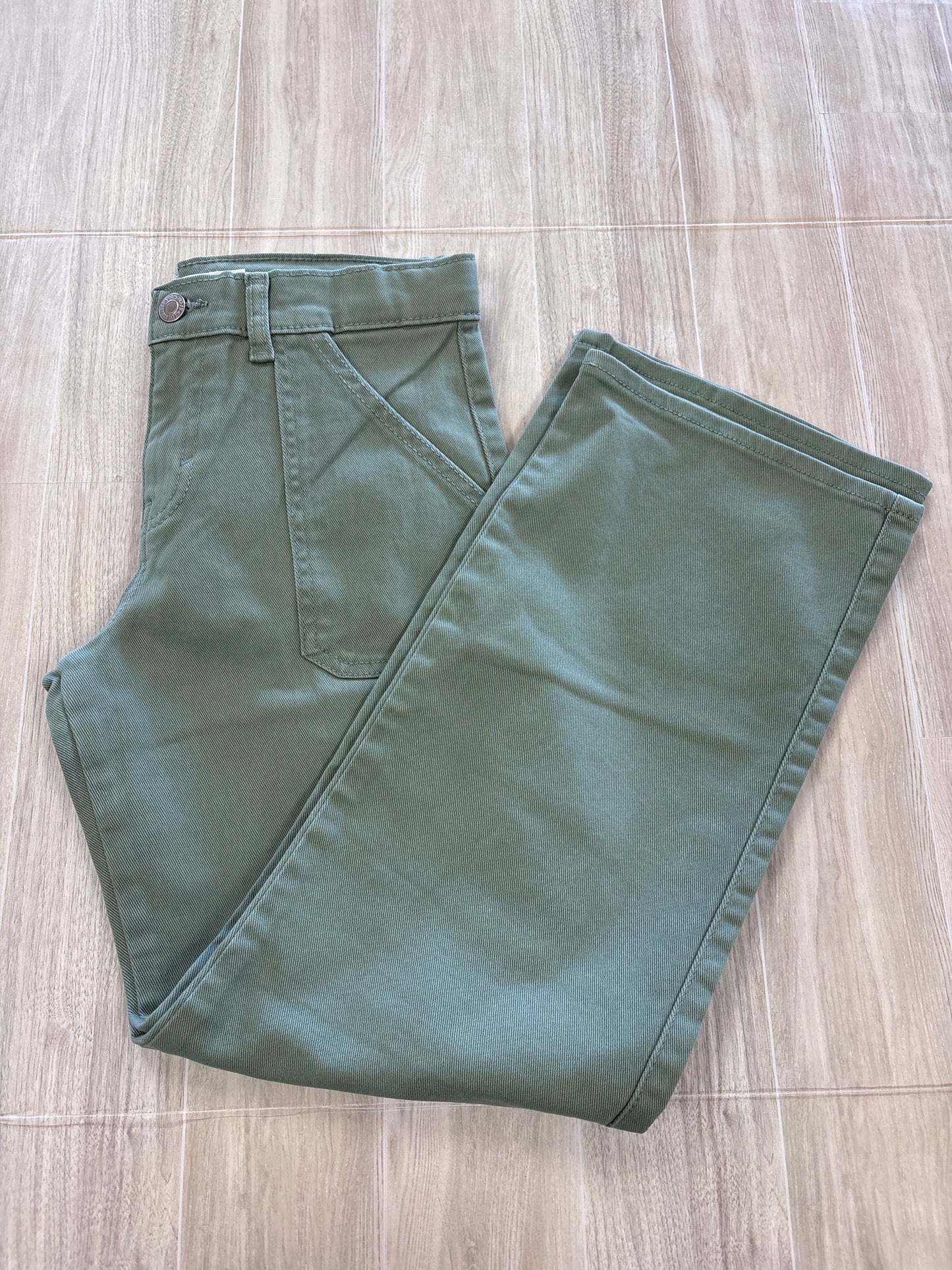 NWT 12 Levis Carpenter Pant Wide Leg Sage Green Denim