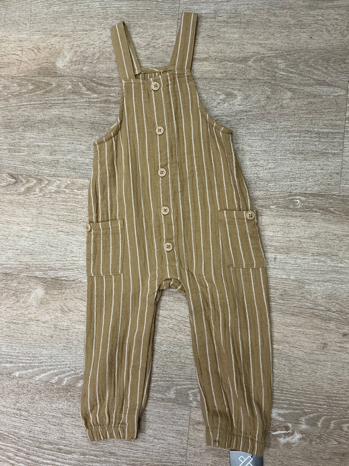 18m Mustard Striped Overall Dress