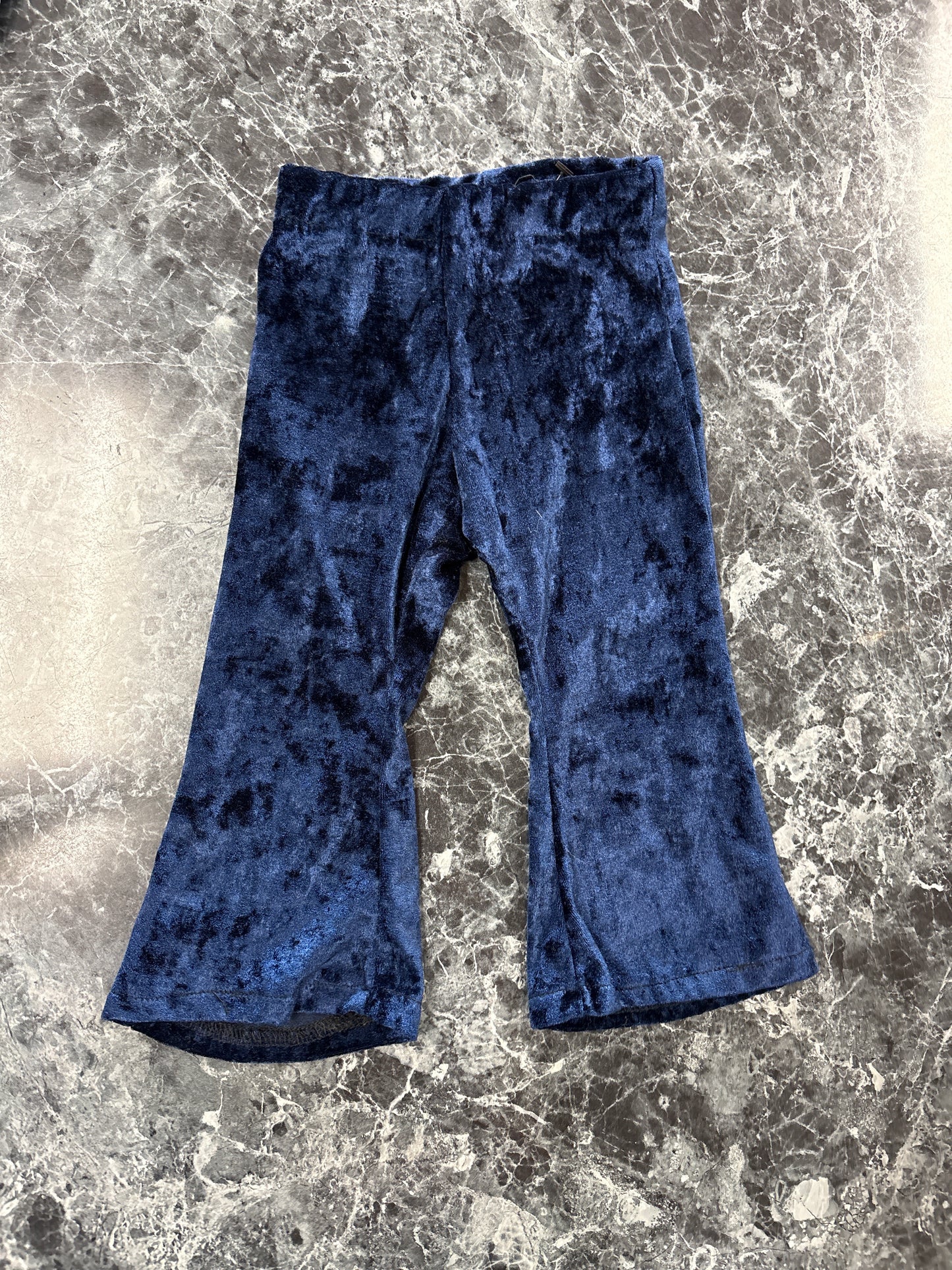 6-12m Handmade Navy Velour Flare Pants