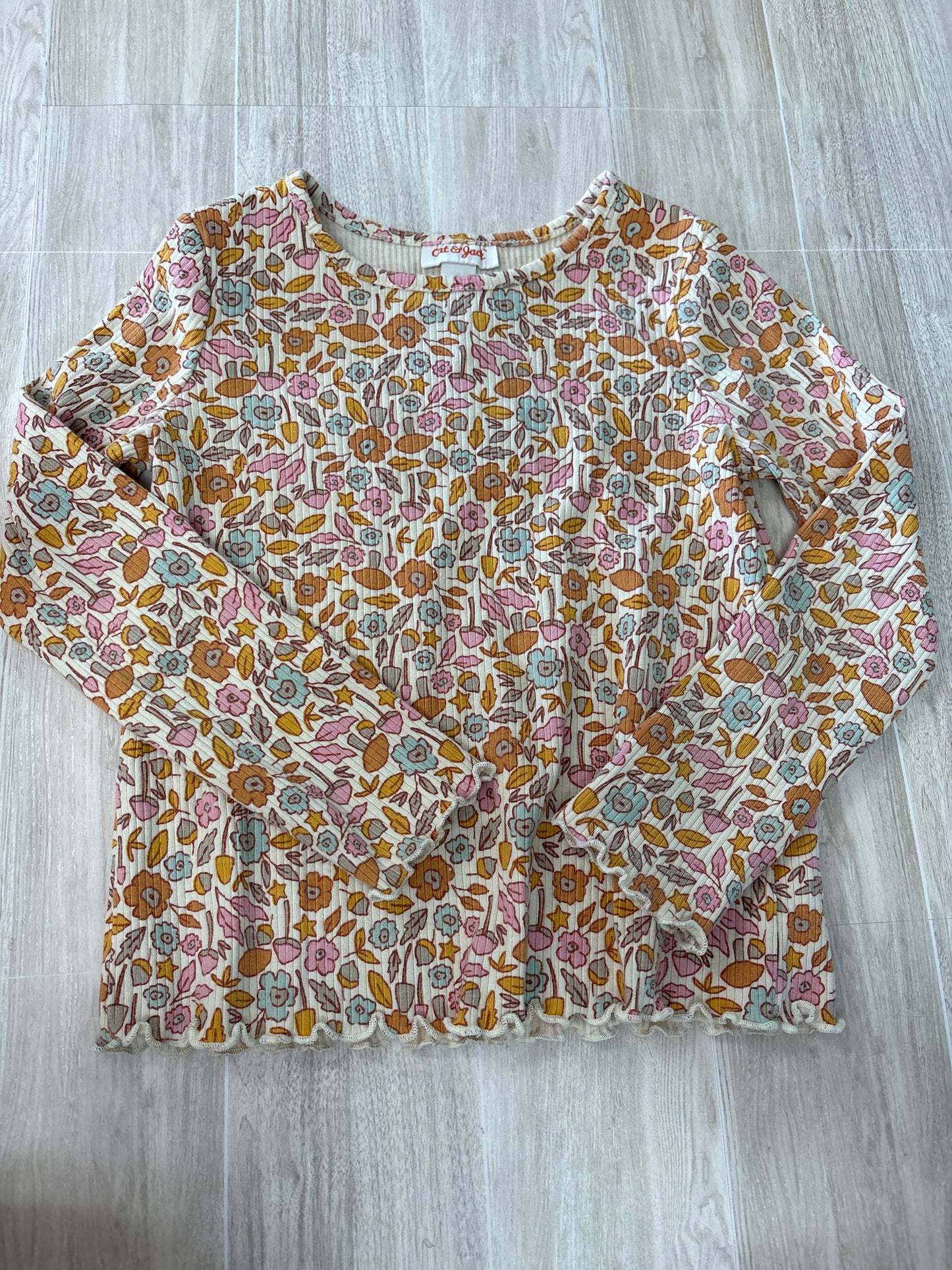 5T Cream Fall Floral Long Sleeve