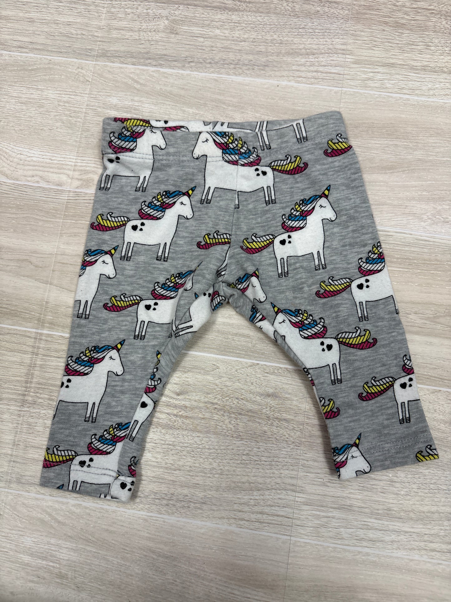 Newborn Grey Unicorn Leggings