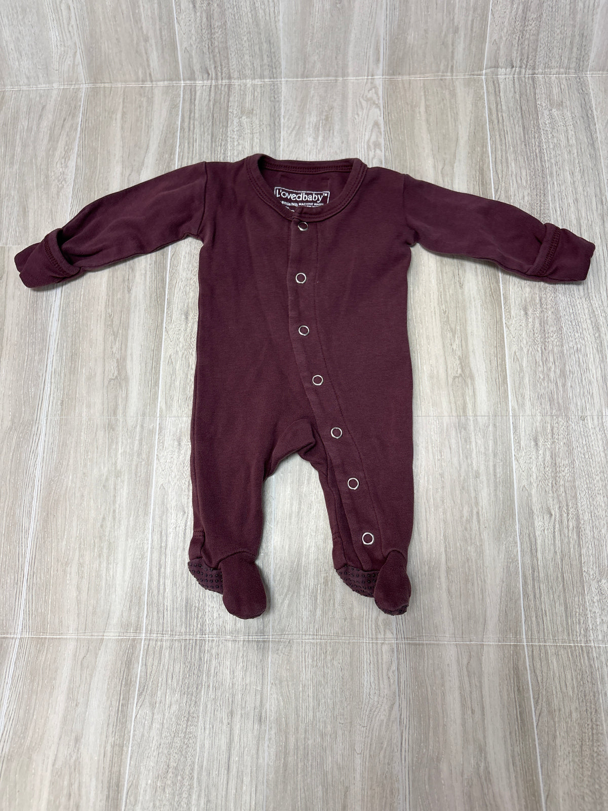 Preemie Lovedbaby Maroon Button Pajama