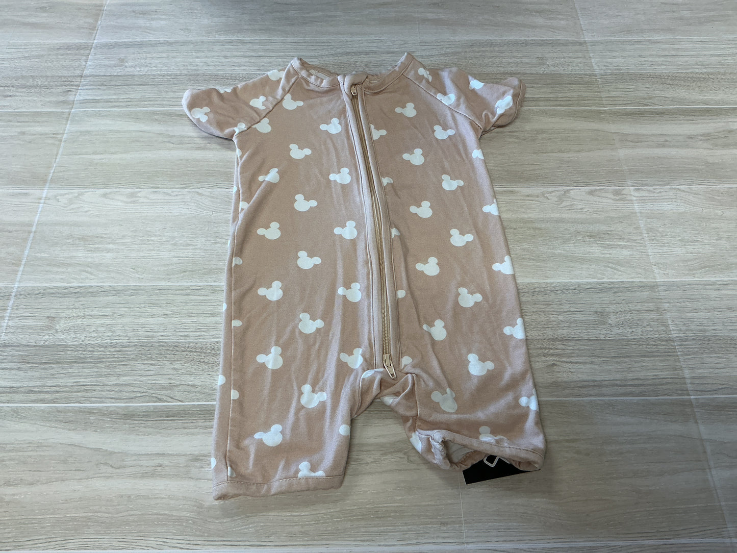 3-6m Little One Shop Beige Mickey Shortie Romper