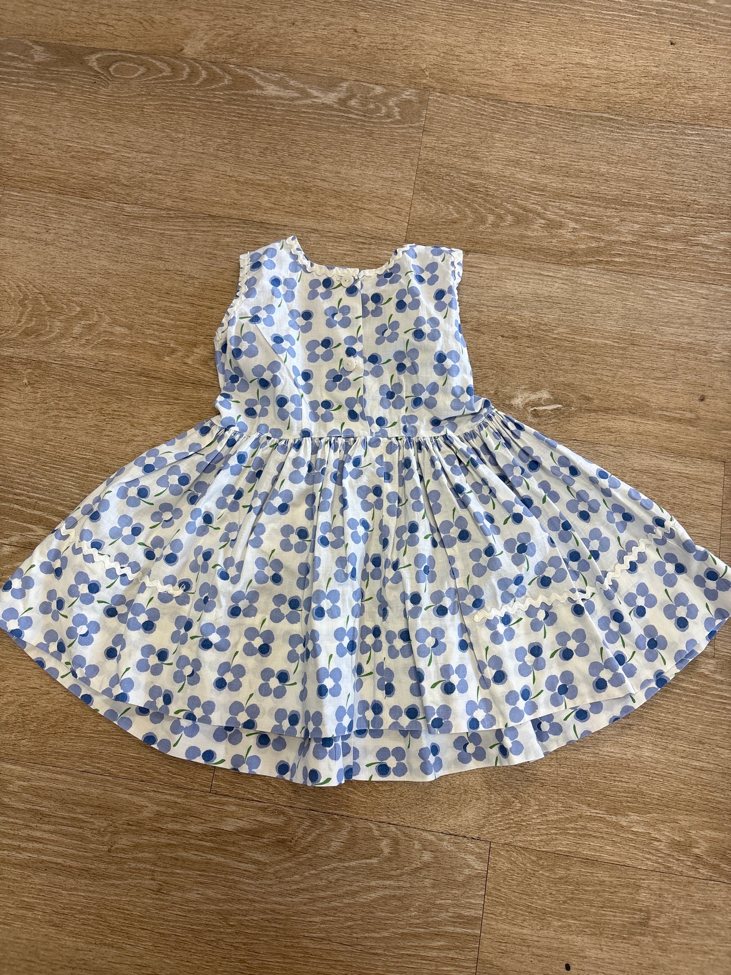 2T Vintage Handmade Blue Flower Tank Dress