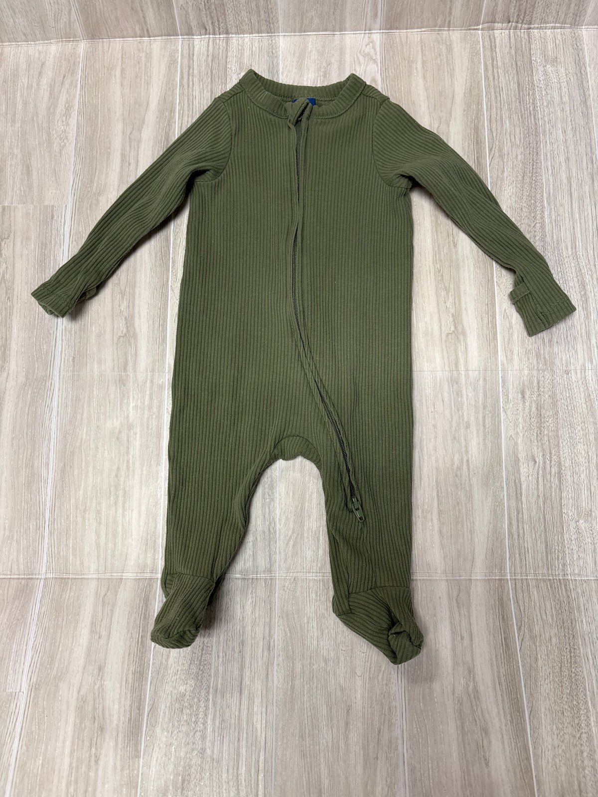 0-3m Olive Ribbed Pajama