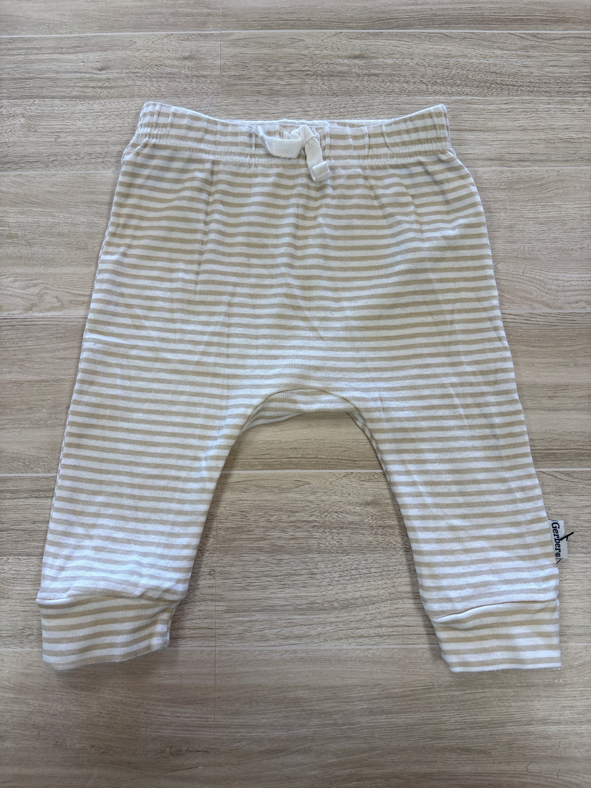3-6m Beige/White Striped Harem Jogger