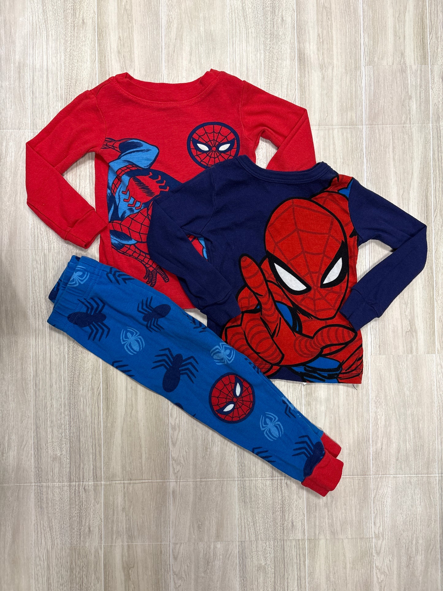 2T Spiderman 3 Piece Pajama Set