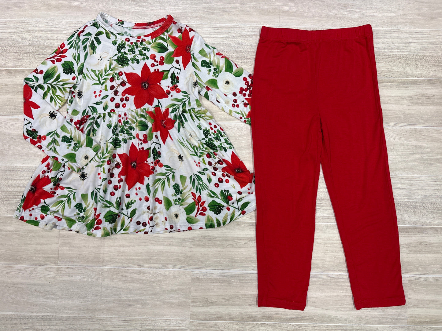 Little Snuggles Christmas Floral 2 Piece Set