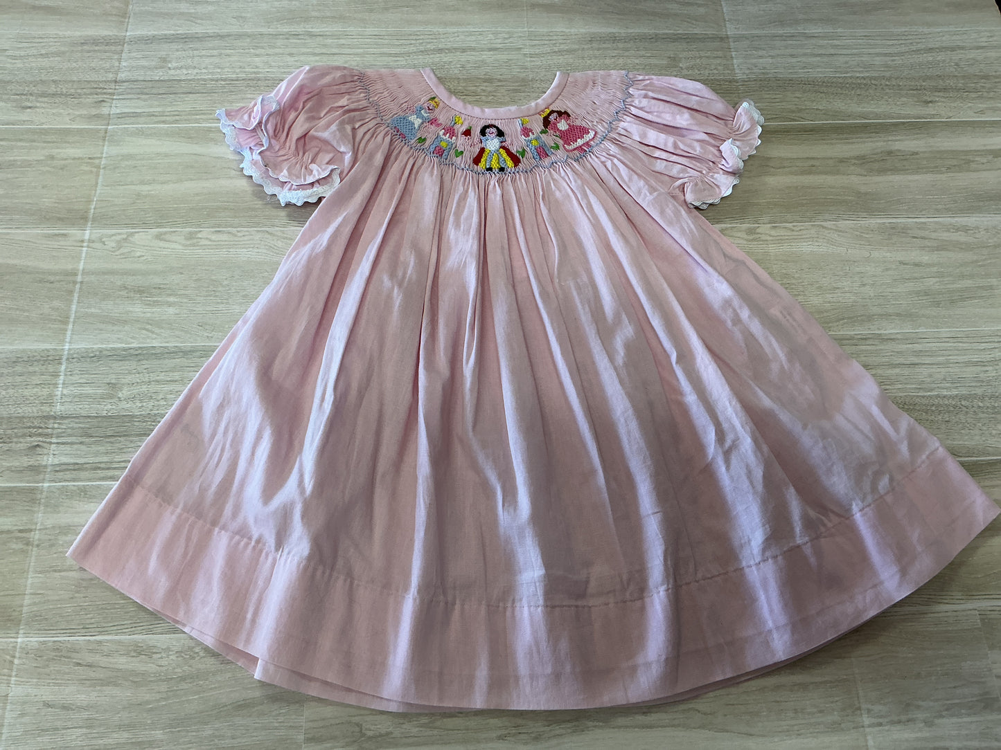 6m Princess Pink Stitched Babydoll Dress