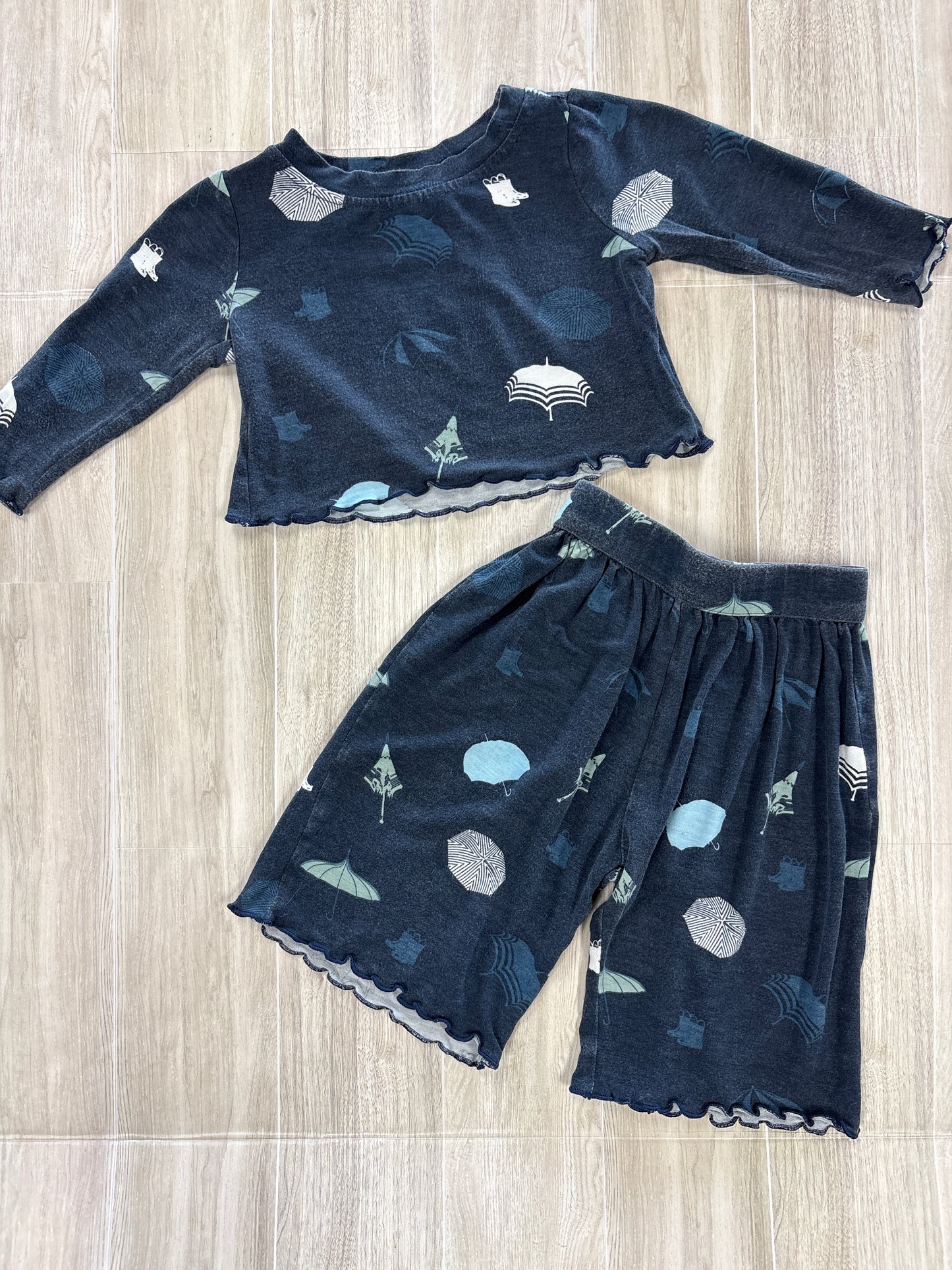 12-18m Kate Quinn Blue Umbrellas 2 Piece Set