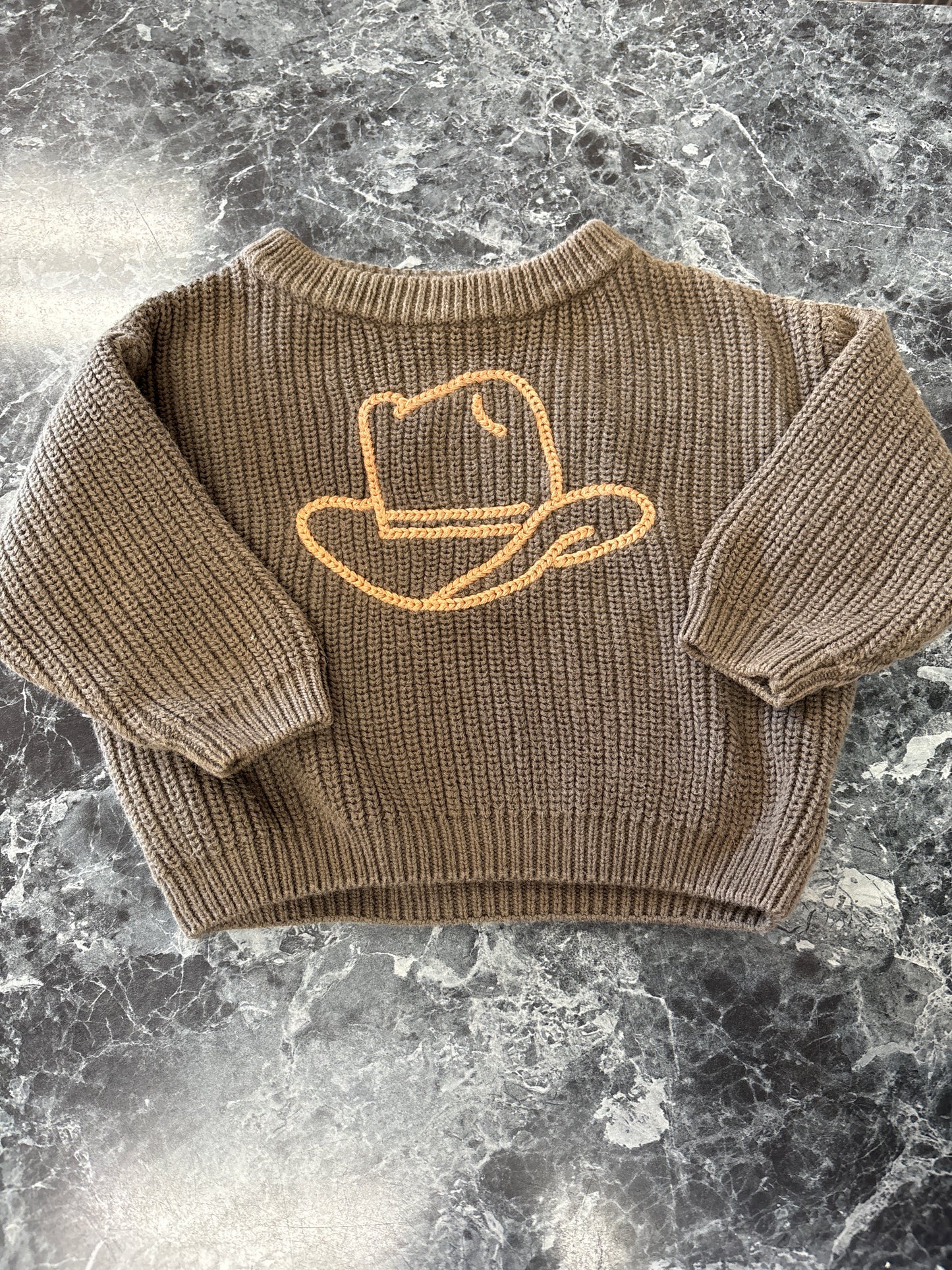 6m Olive Cowboy Hat Knit Sweater - Blemish